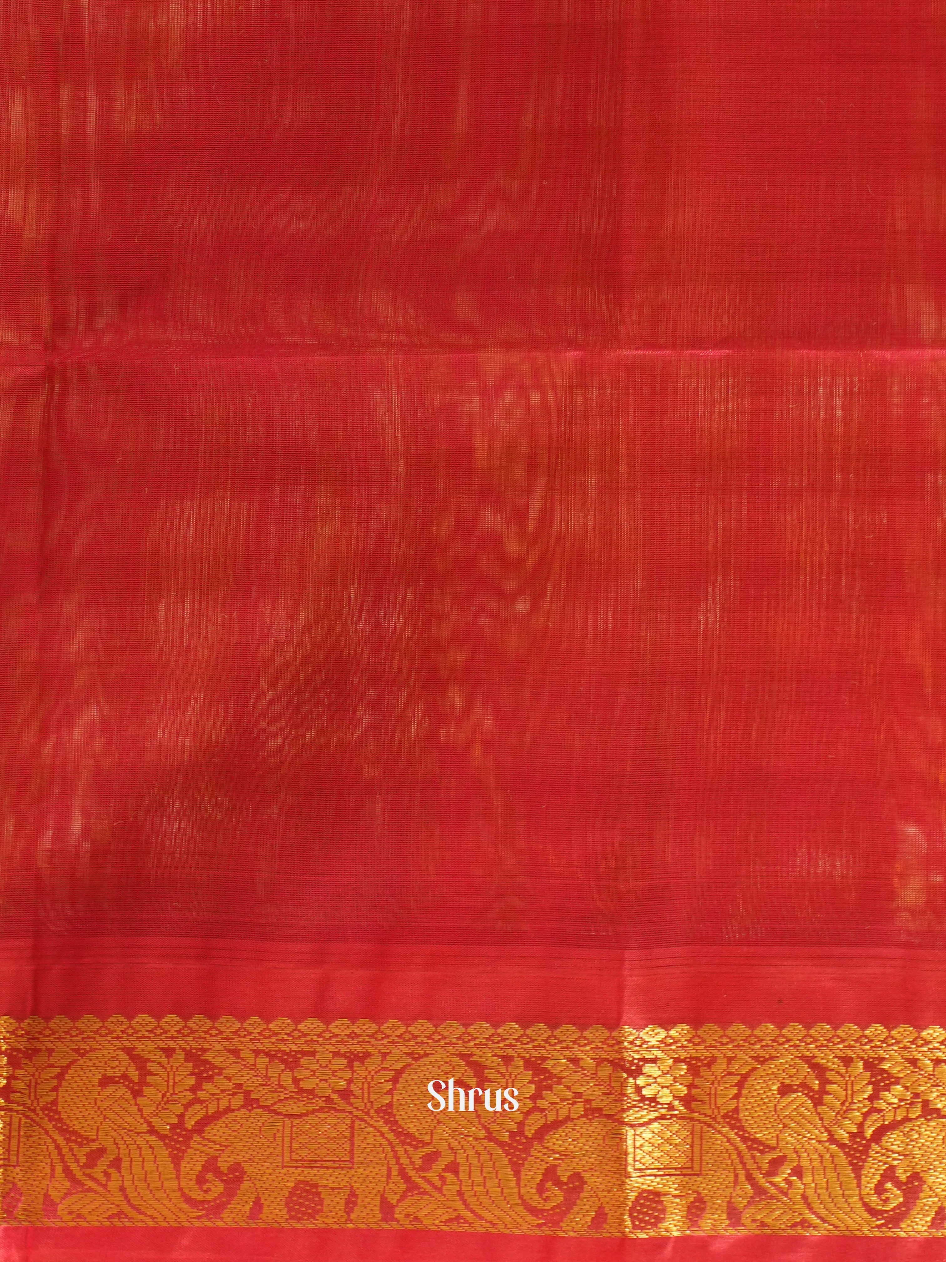 Green , Cream &, Red - Silk Cotton Saree - Shop on ShrusEternity.com