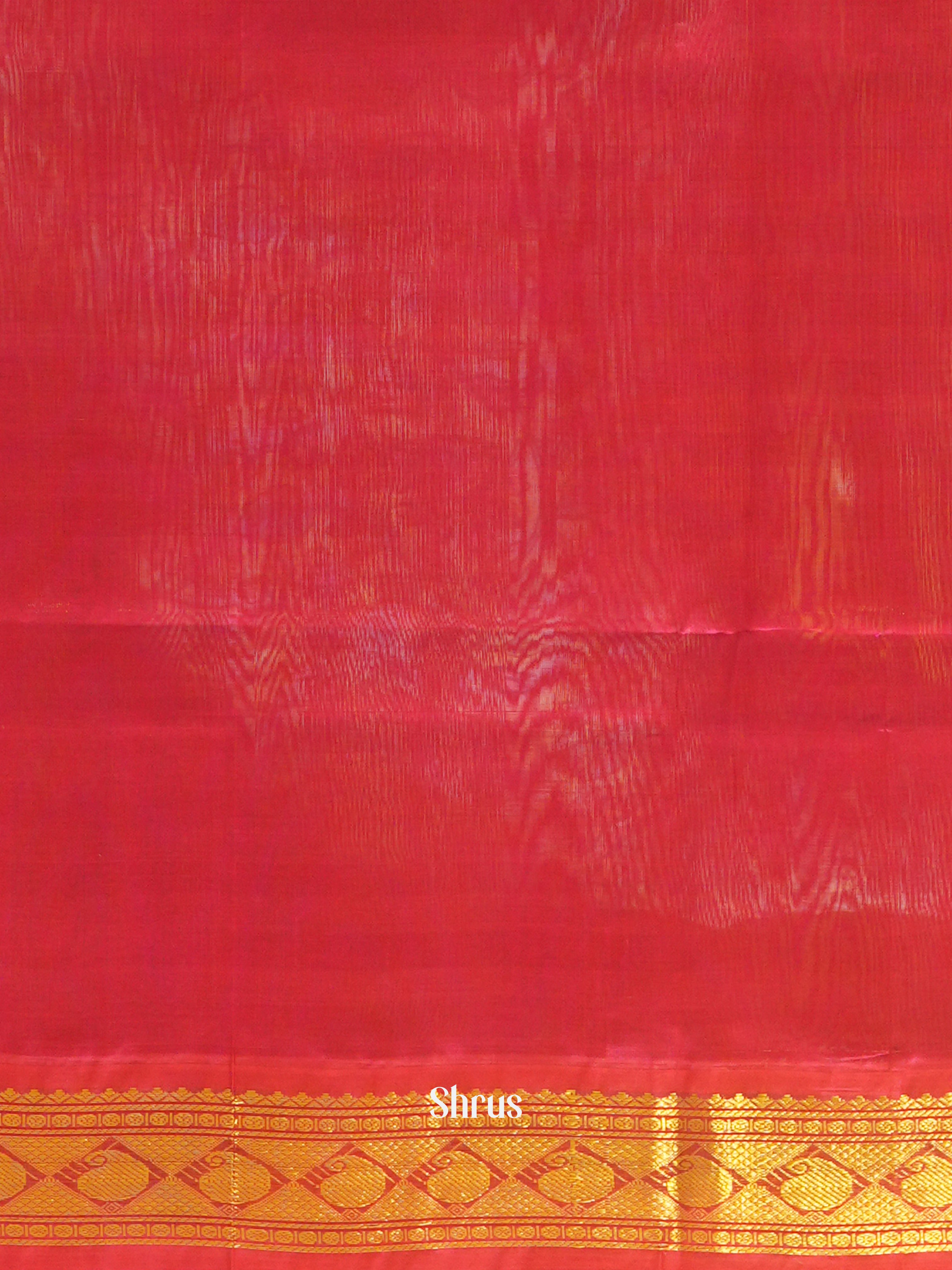 Orange & Pink - Silk Cotton Saree - Shop on ShrusEternity.com