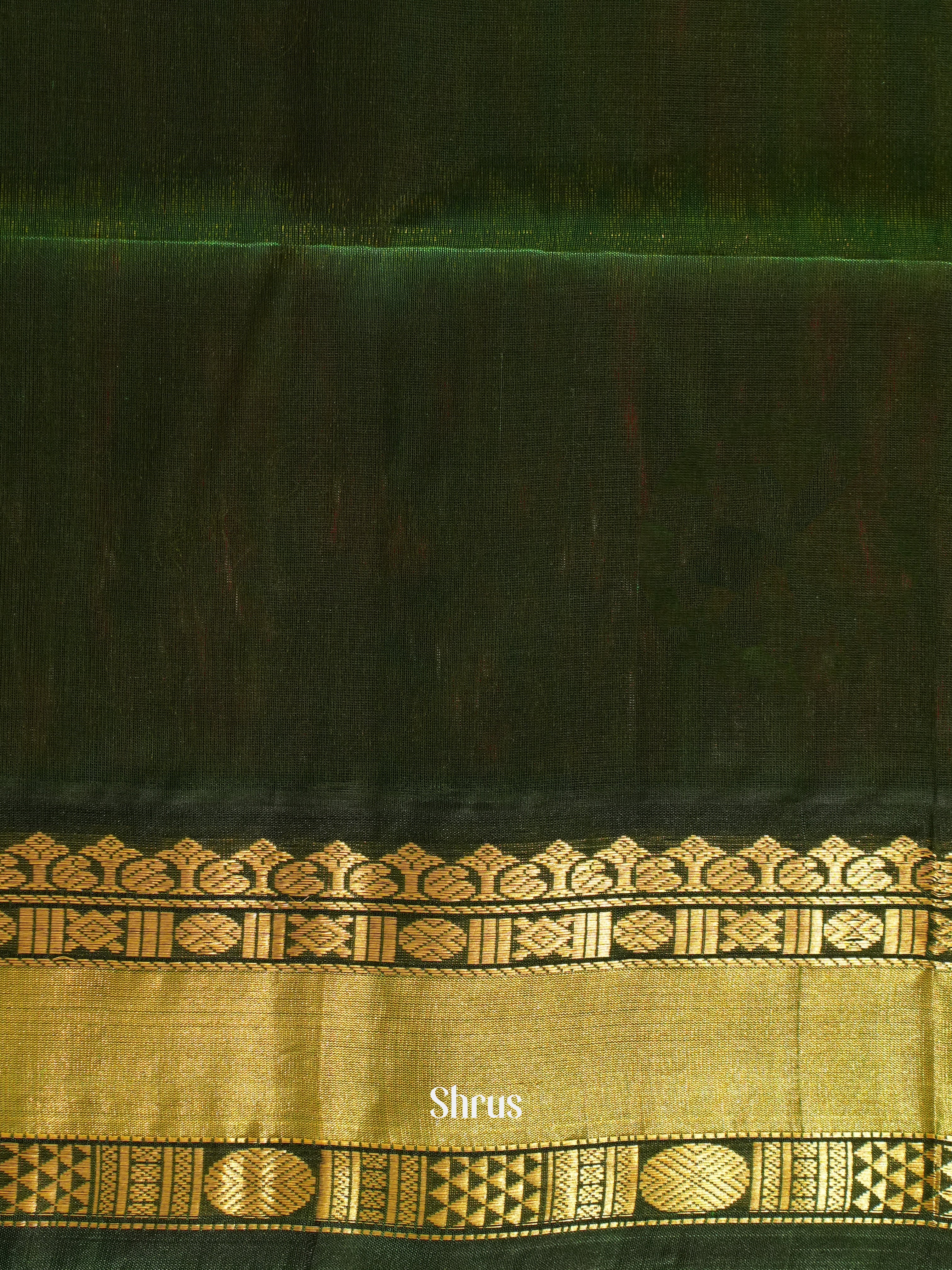 Red & Green- Silk Cotton Saree - Shop on ShrusEternity.com