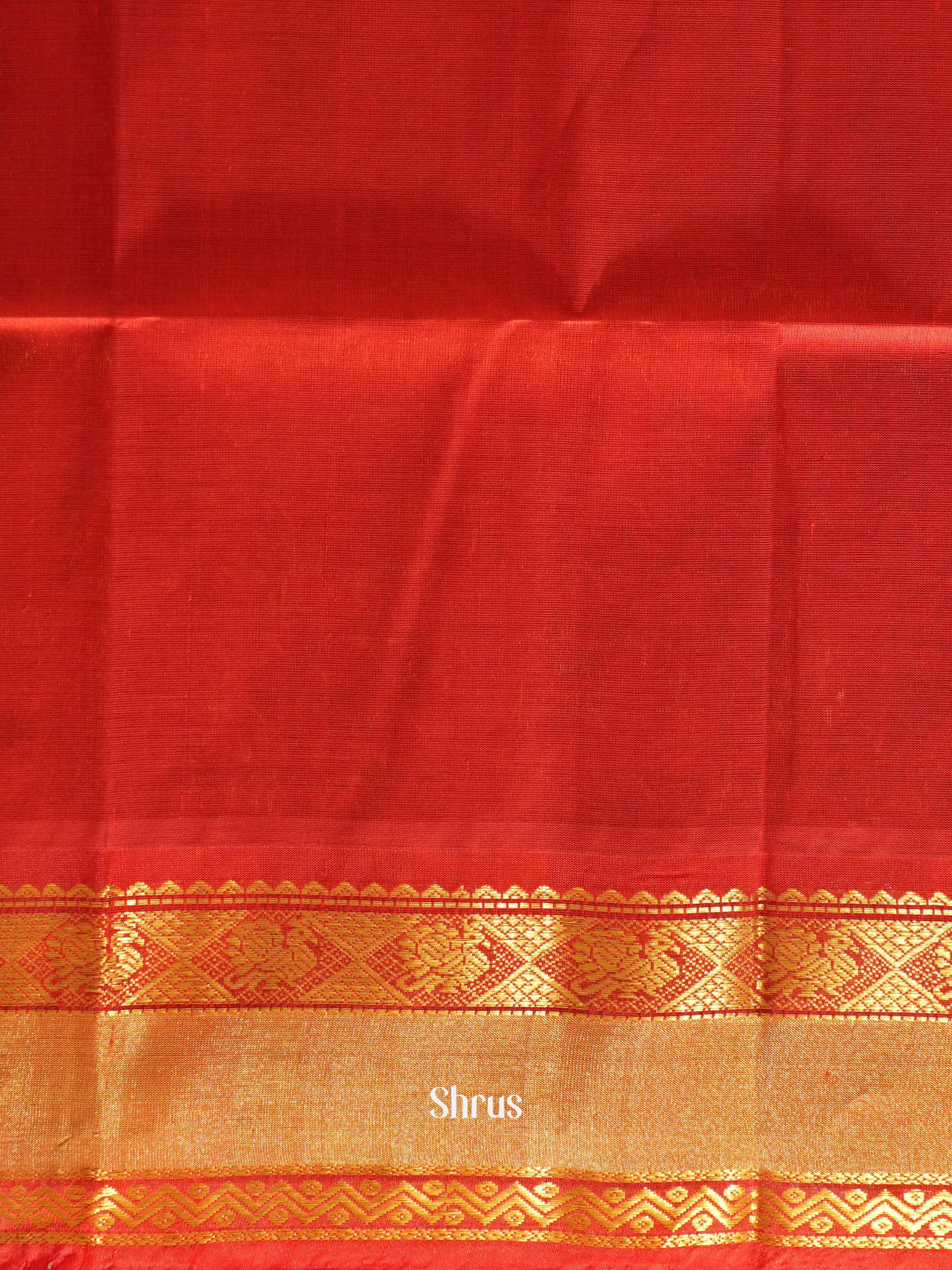 Black & Red - Silk Cotton Saree - Shop on ShrusEternity.com