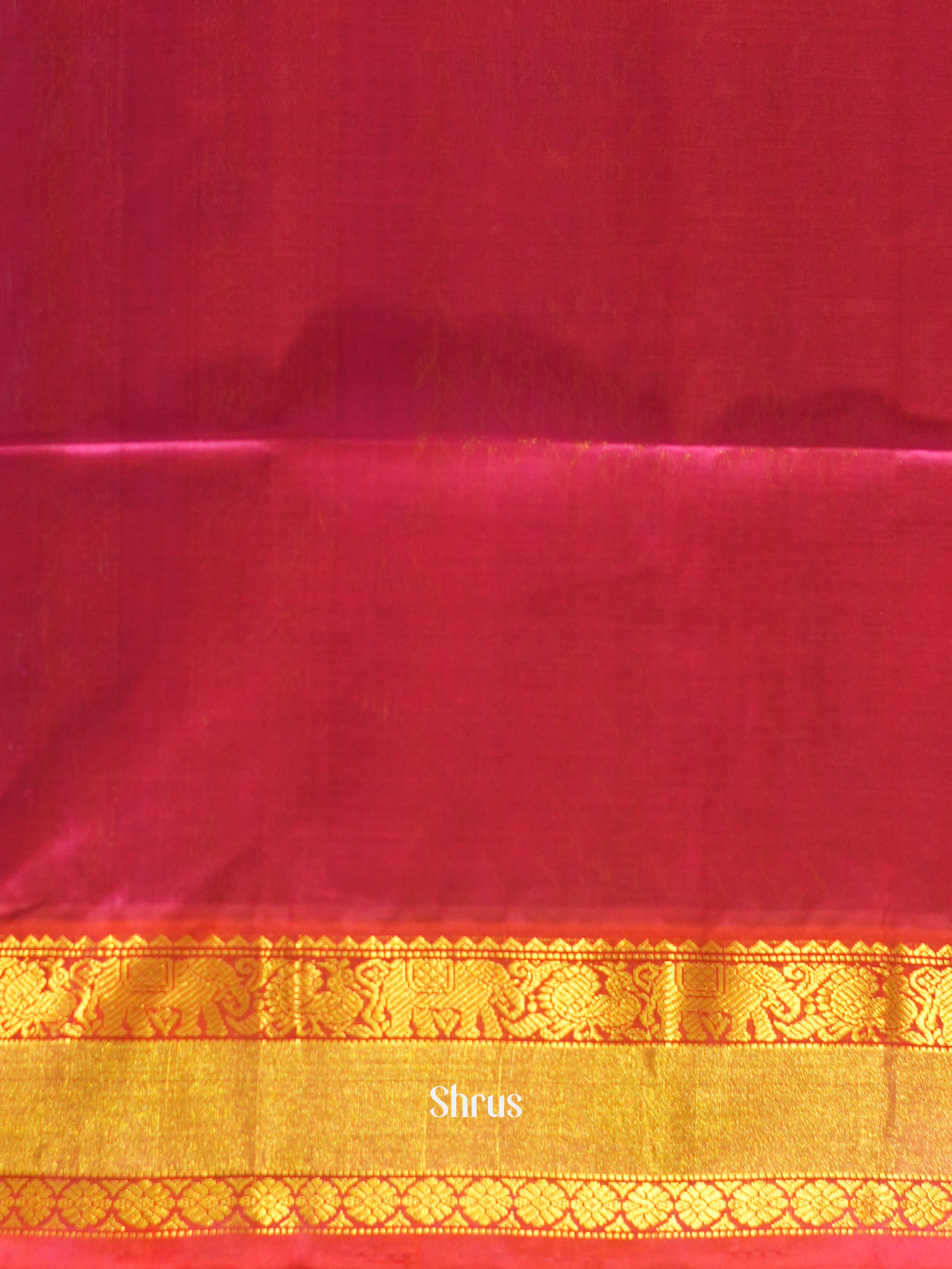 Blue & Reddish Pink - Silk Cotton Saree - Shop on ShrusEternity.com