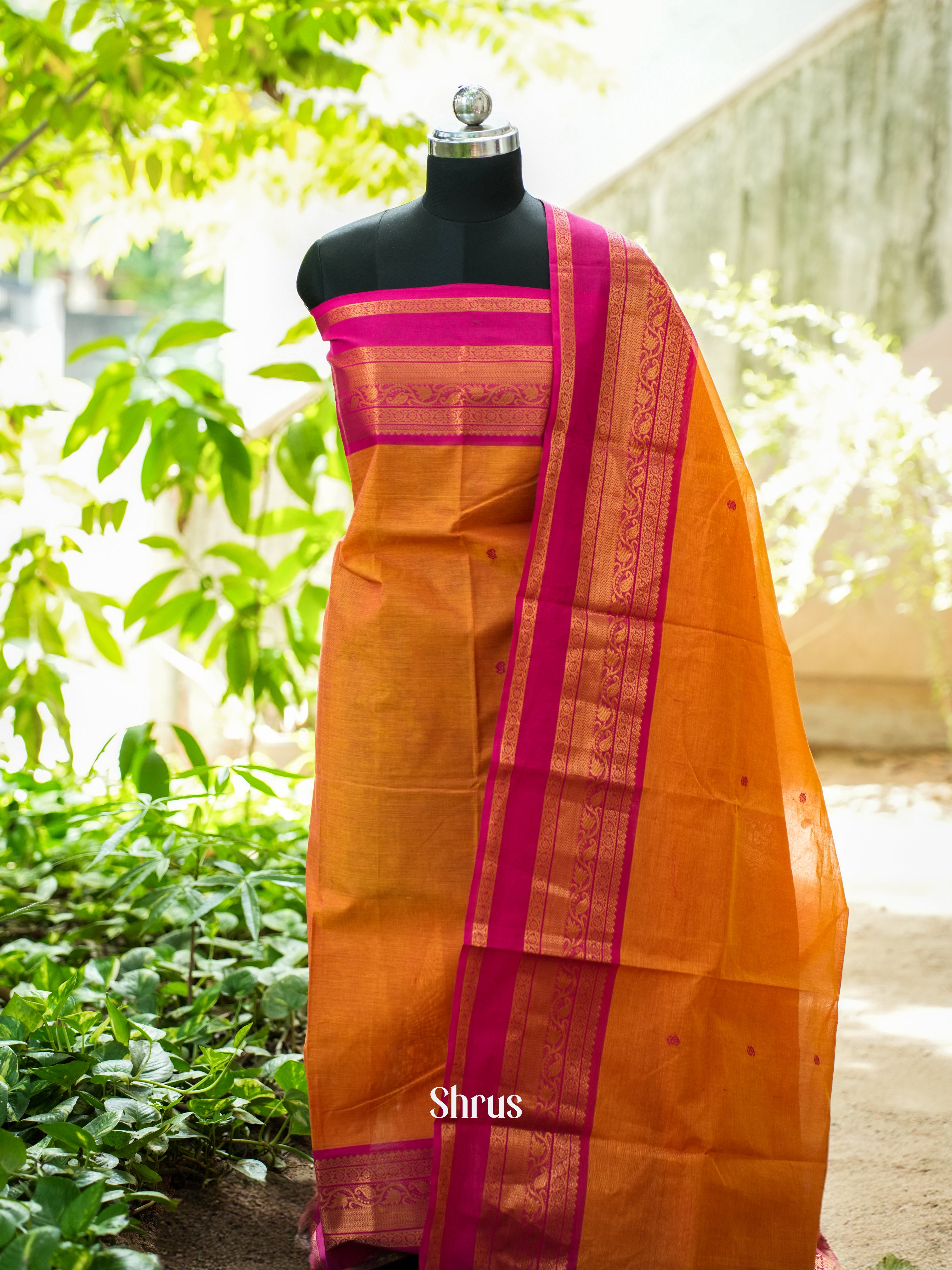 Mustard & Pink - Chettinad Top & Dupatta - Shop on ShrusEternity.com