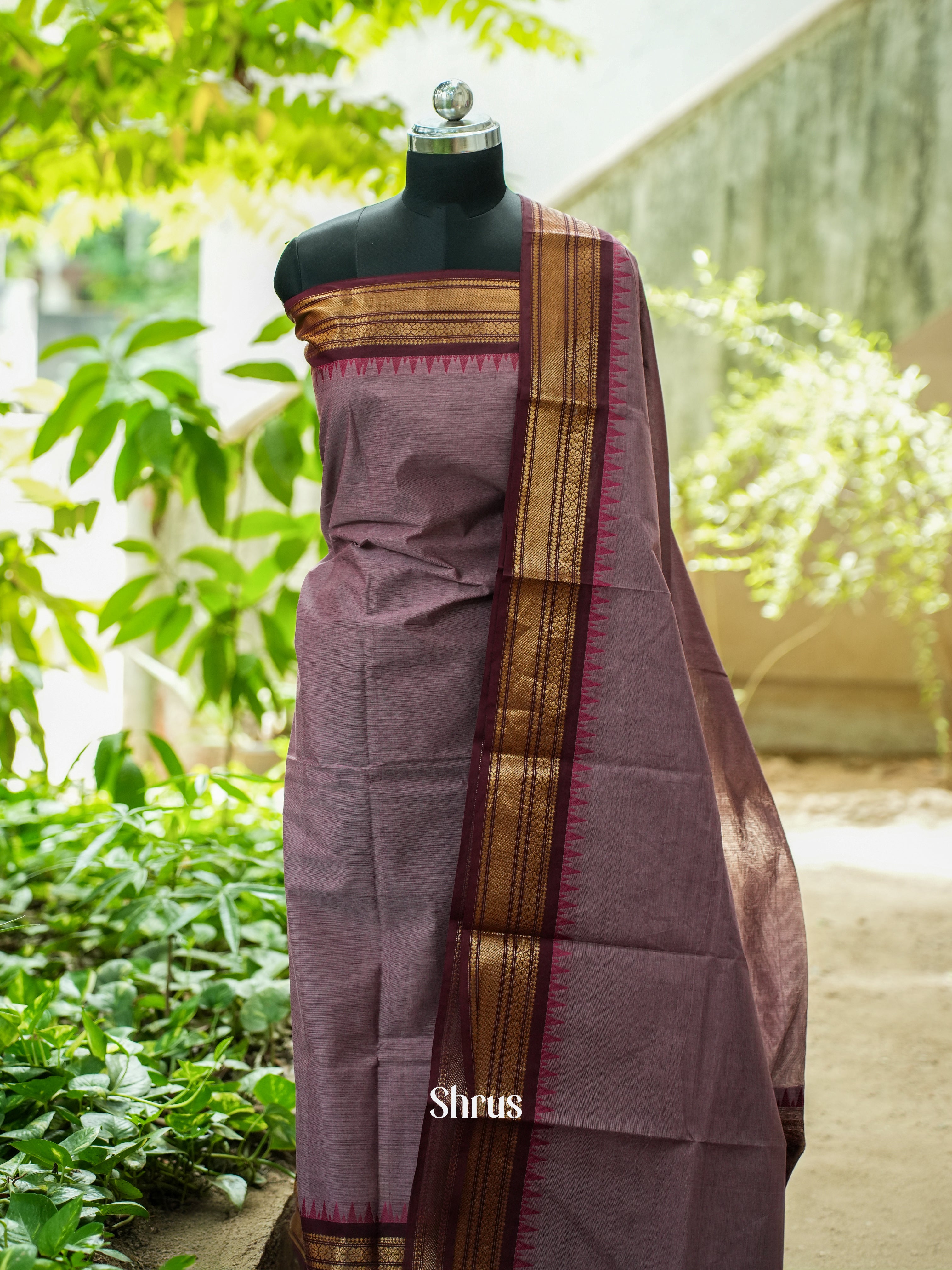 Onion Pink & Brown - Chettinad Top & Dupatta - Shop on ShrusEternity.com
