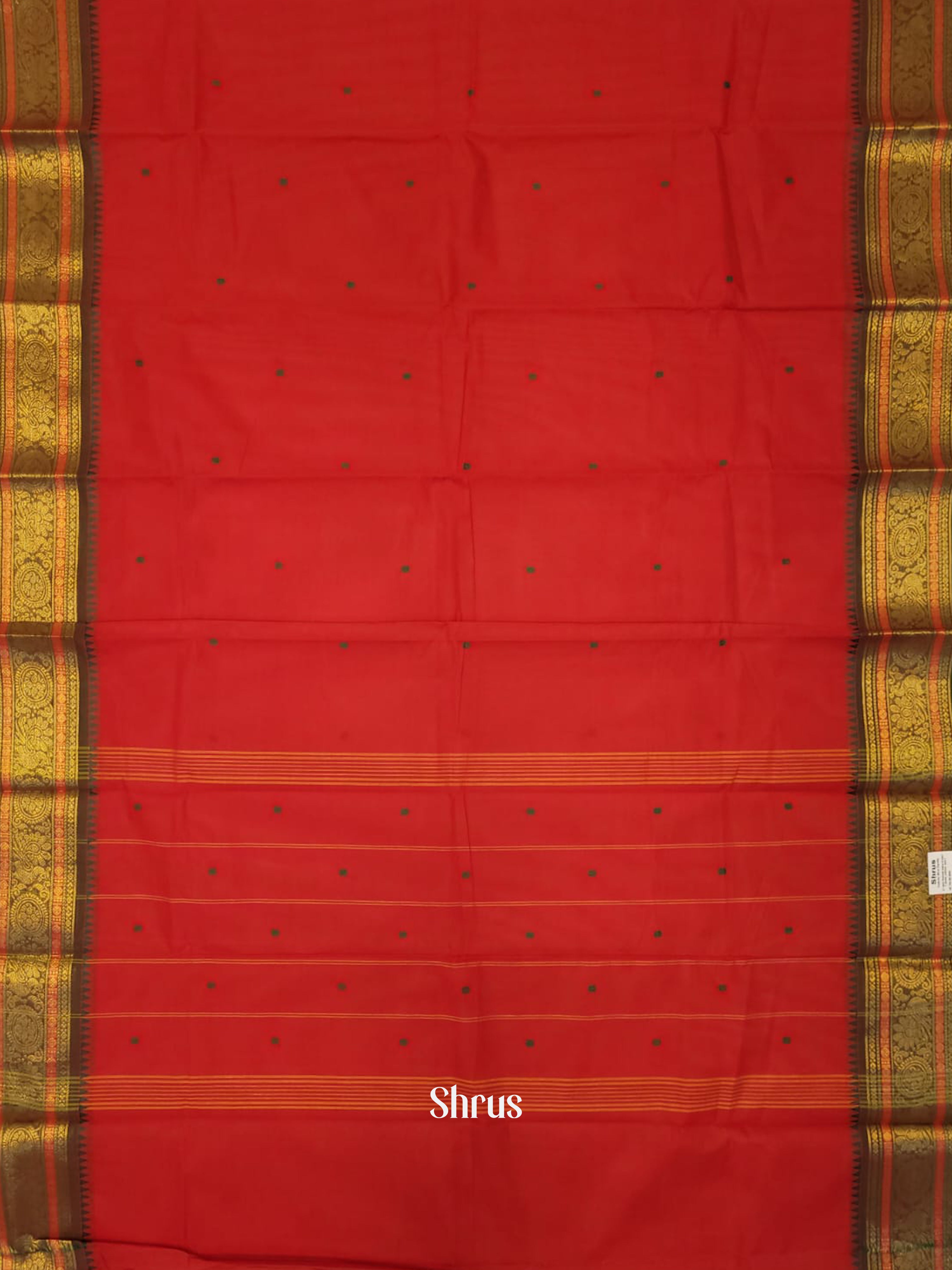Red & Green - Chettinad CottonSaree - Shop on ShrusEternity.com