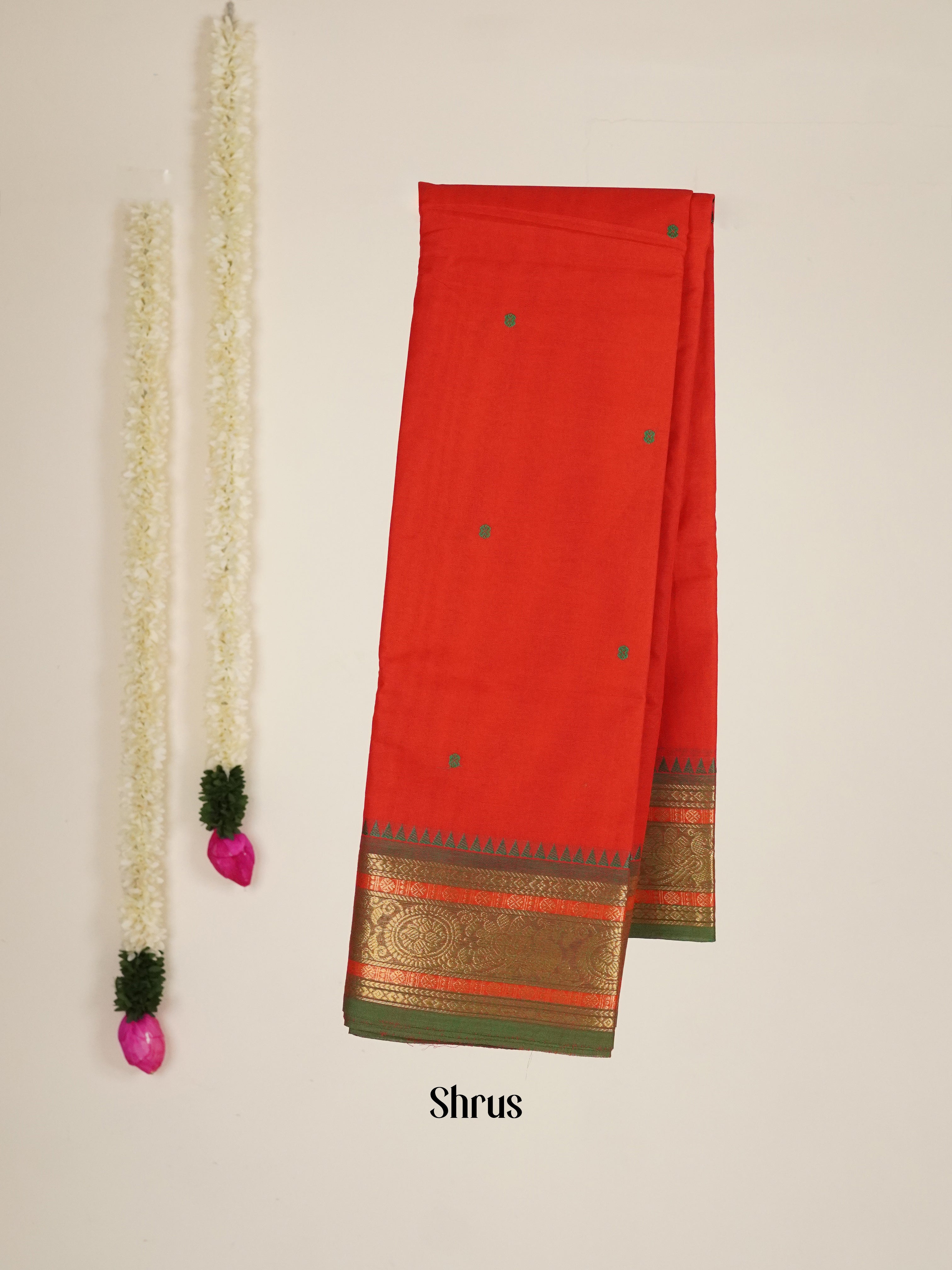 Red & Green - Chettinad CottonSaree - Shop on ShrusEternity.com