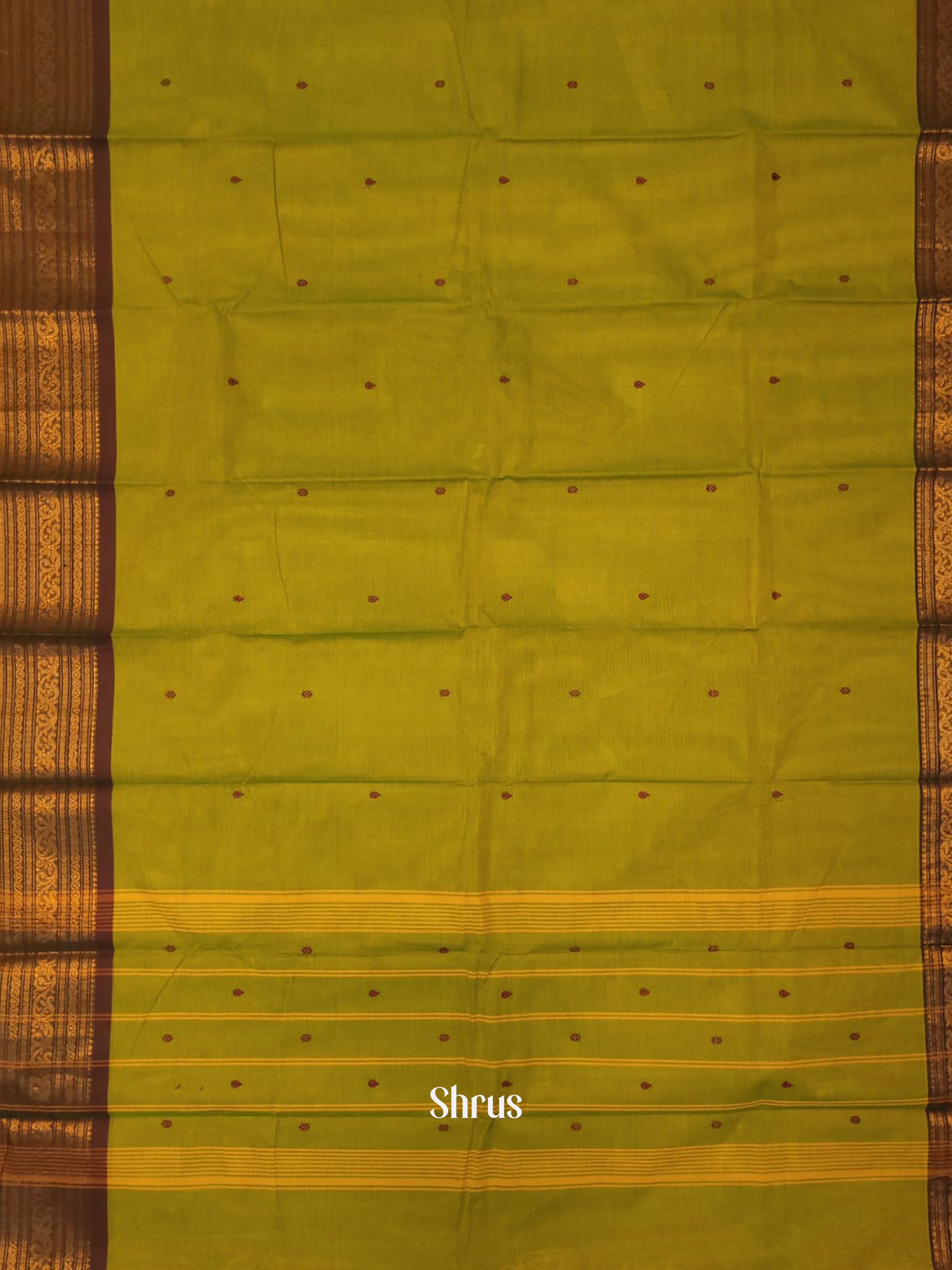 Green & Brown - Chettinad Cotton Saree - Shop on ShrusEternity.com