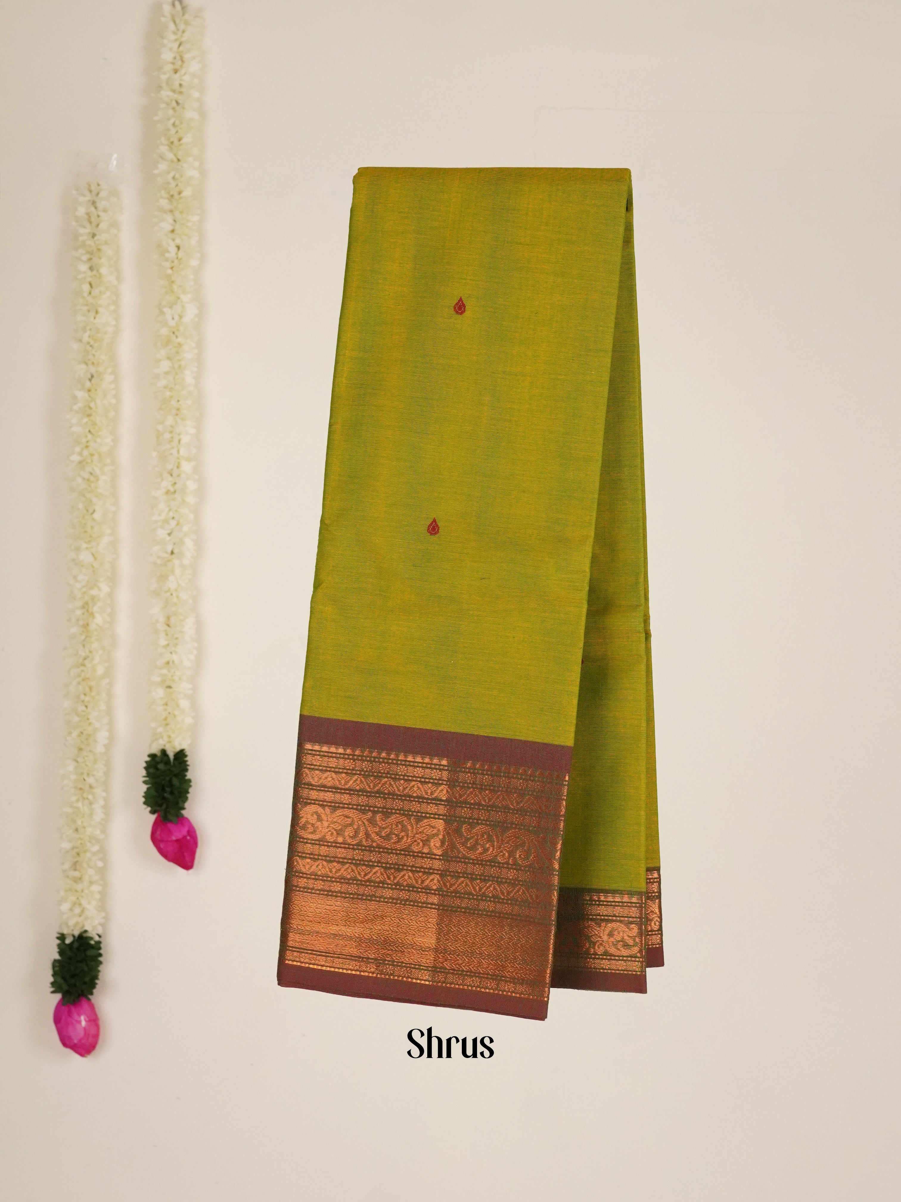 Green & Brown - Chettinad Cotton Saree - Shop on ShrusEternity.com