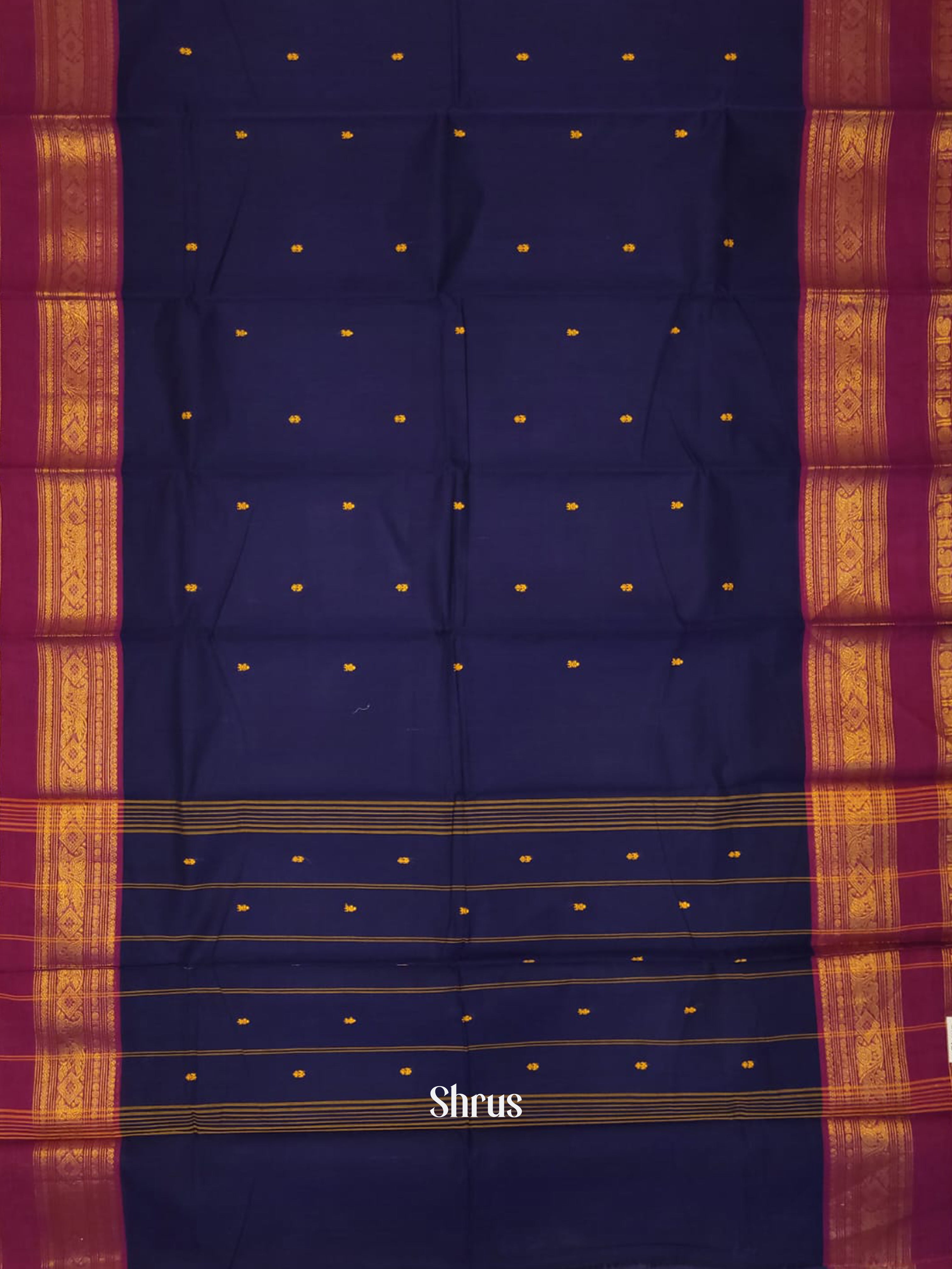 Blue & Pink - Chettinad Cotton Saree - Shop on ShrusEternity.com