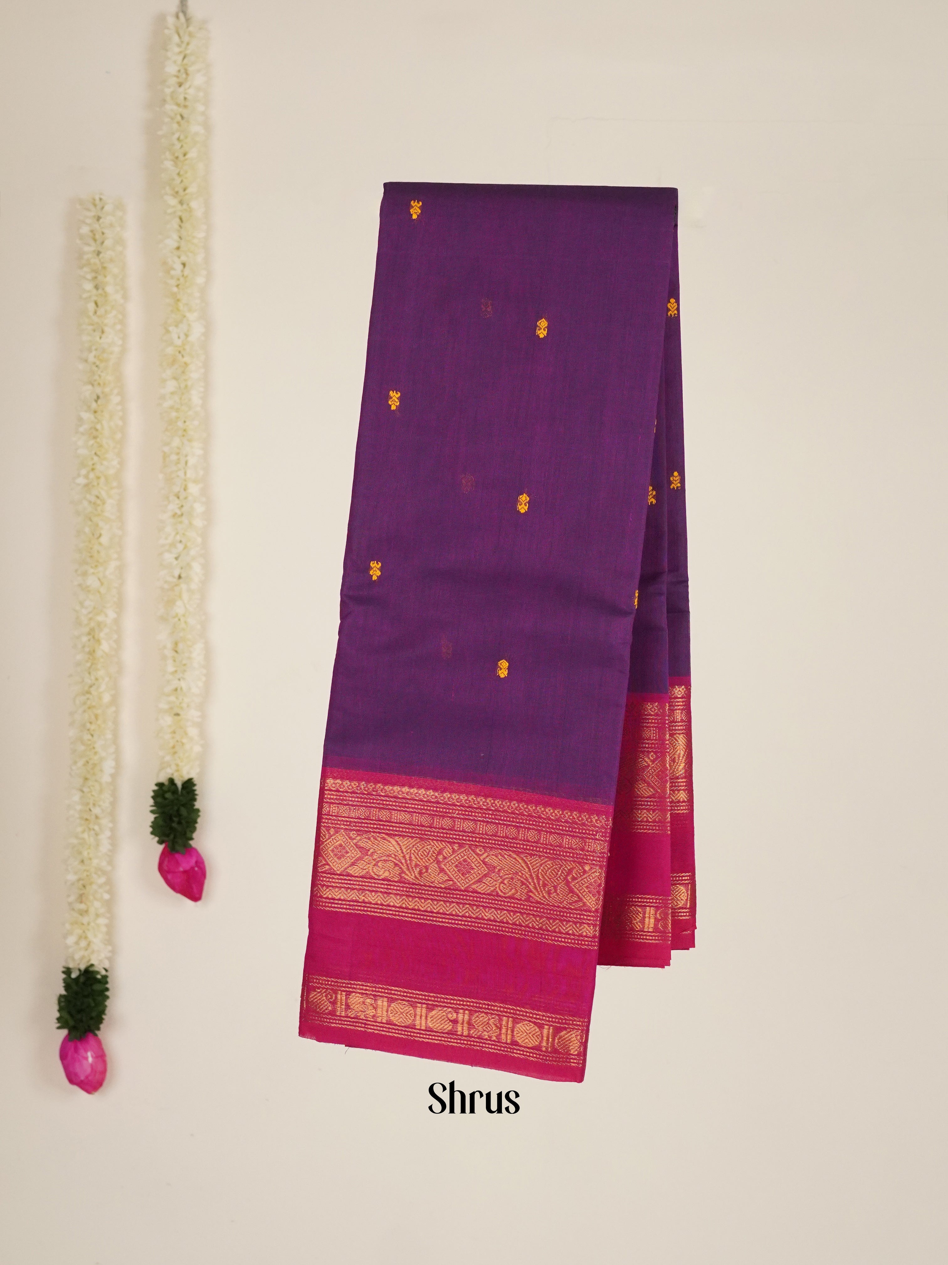 Violet & Pink - Chettinad Cotton Saree - Shop on ShrusEternity.com