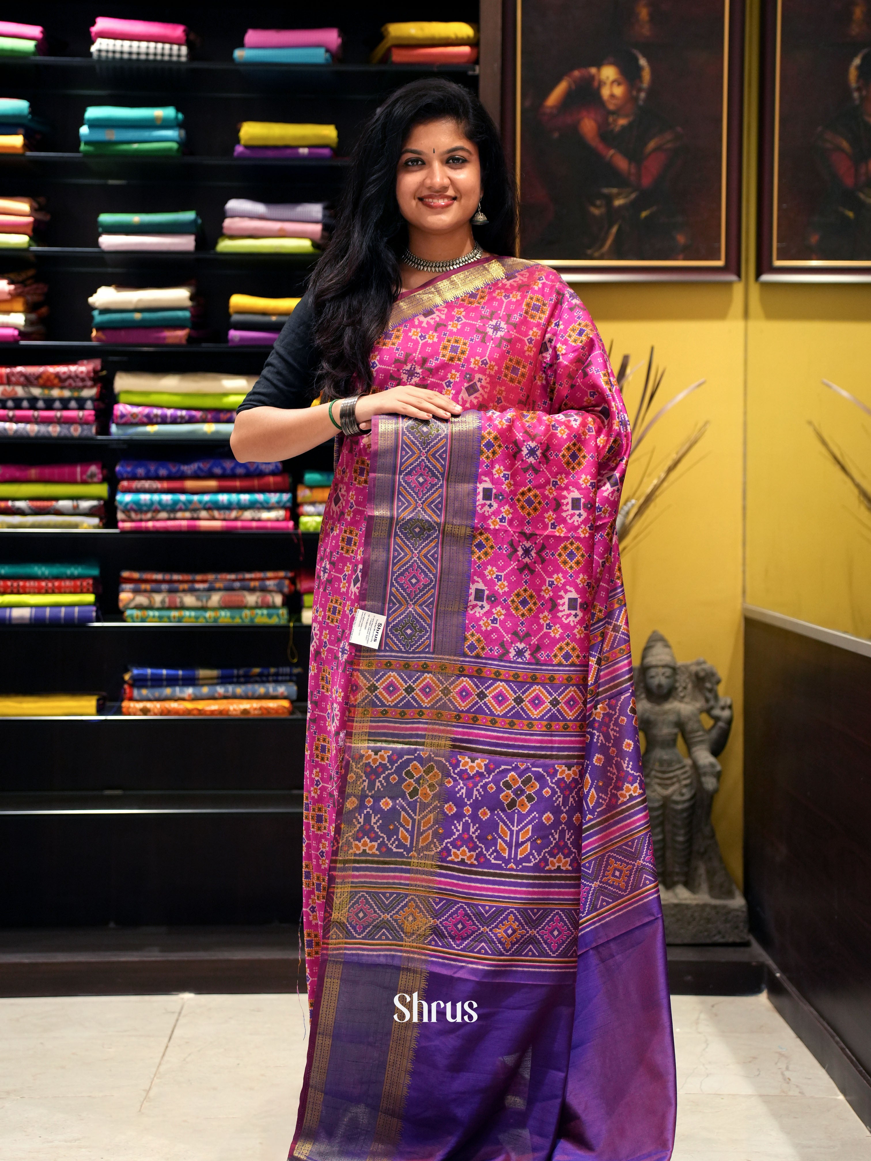 Pink & Purple- Semi Patola - Shop on ShrusEternity.com