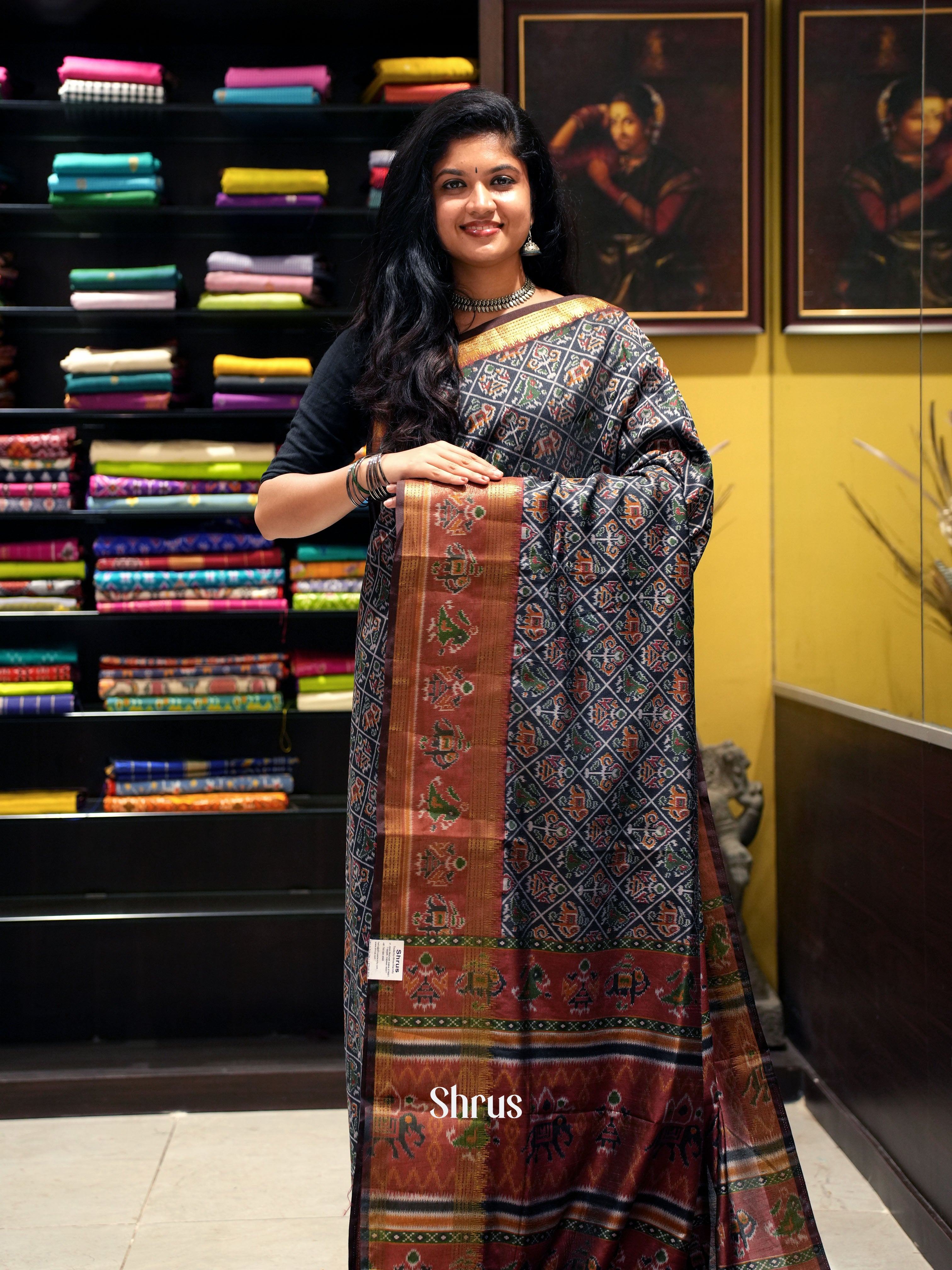 Black & Maroon - Semi Patola - Shop on ShrusEternity.com