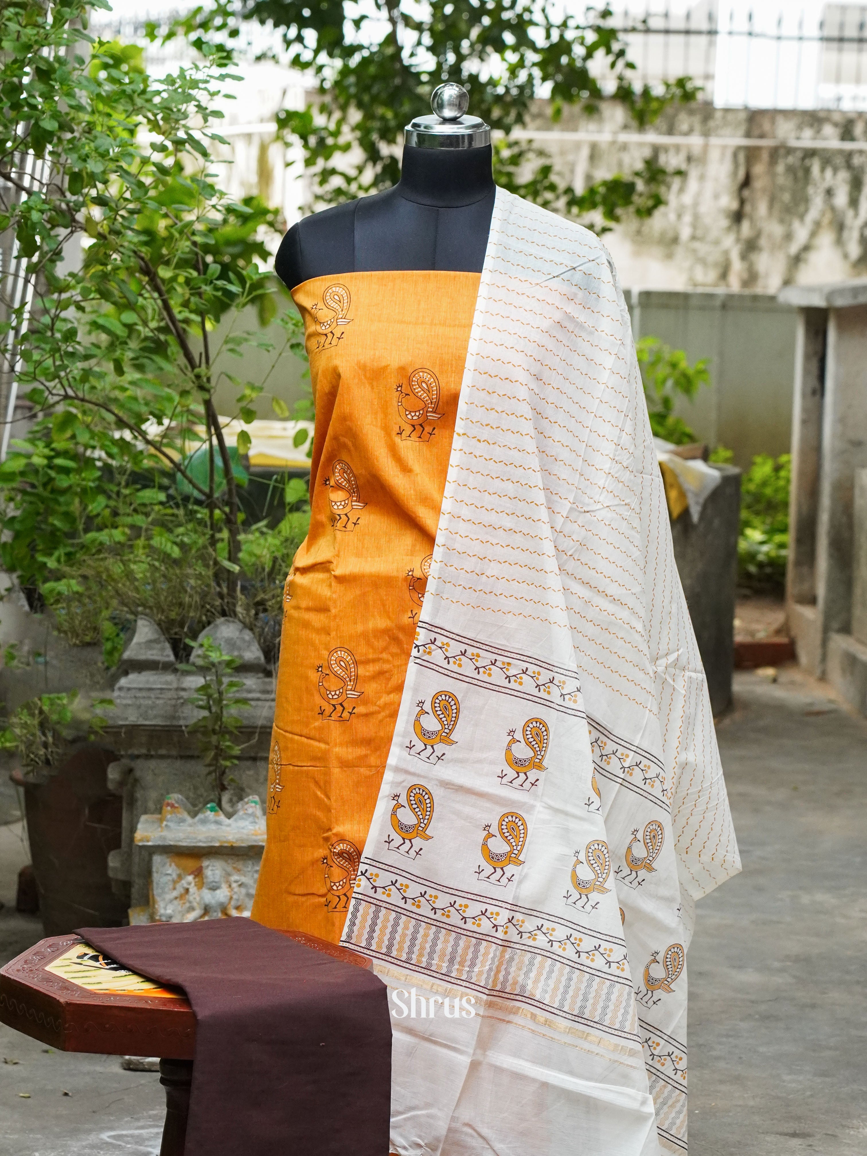 Mustard & Brown - Cotton salwar - Shop on ShrusEternity.com