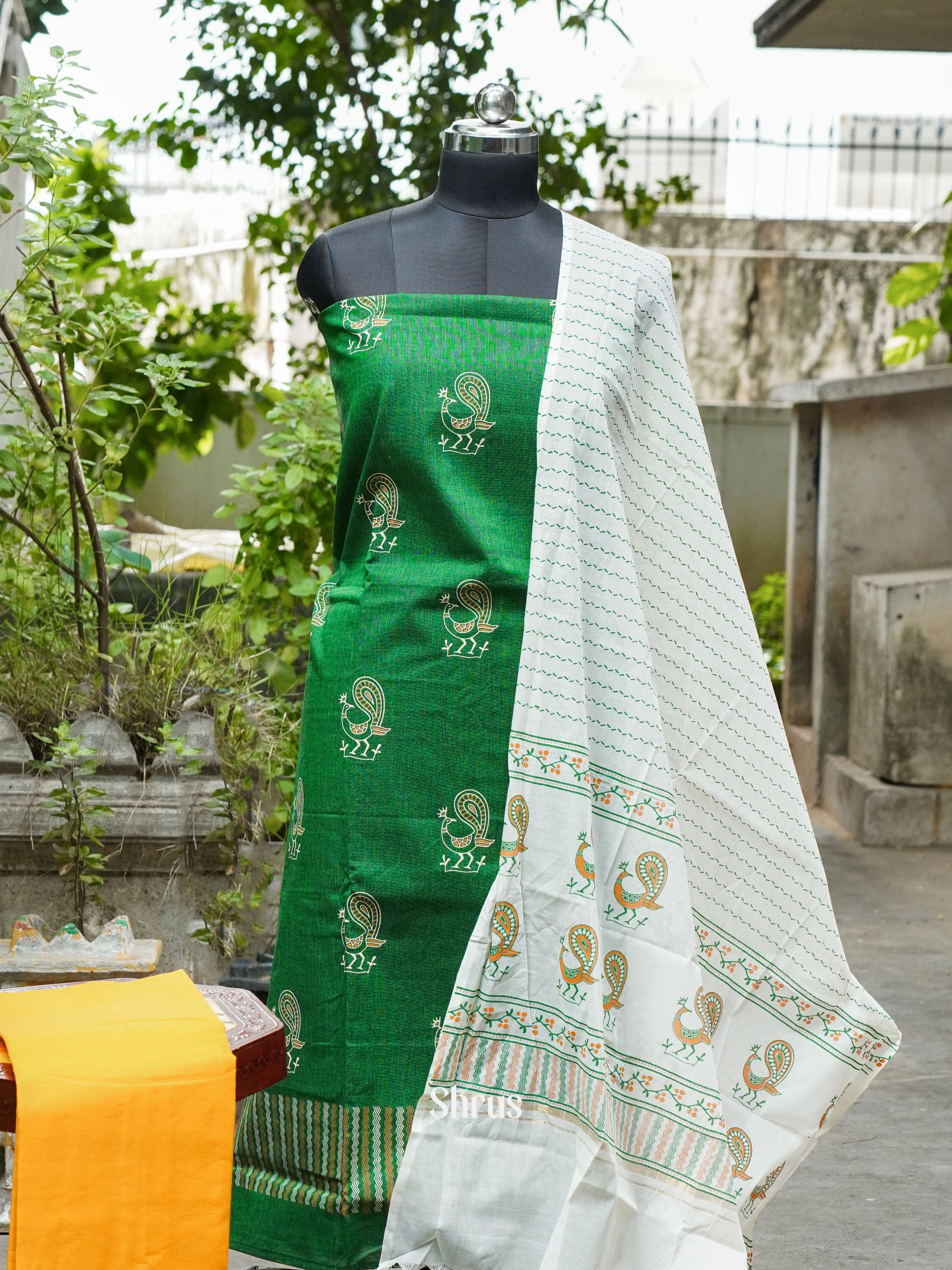 Green & Yellow - Cotton salwar - Shop on ShrusEternity.com