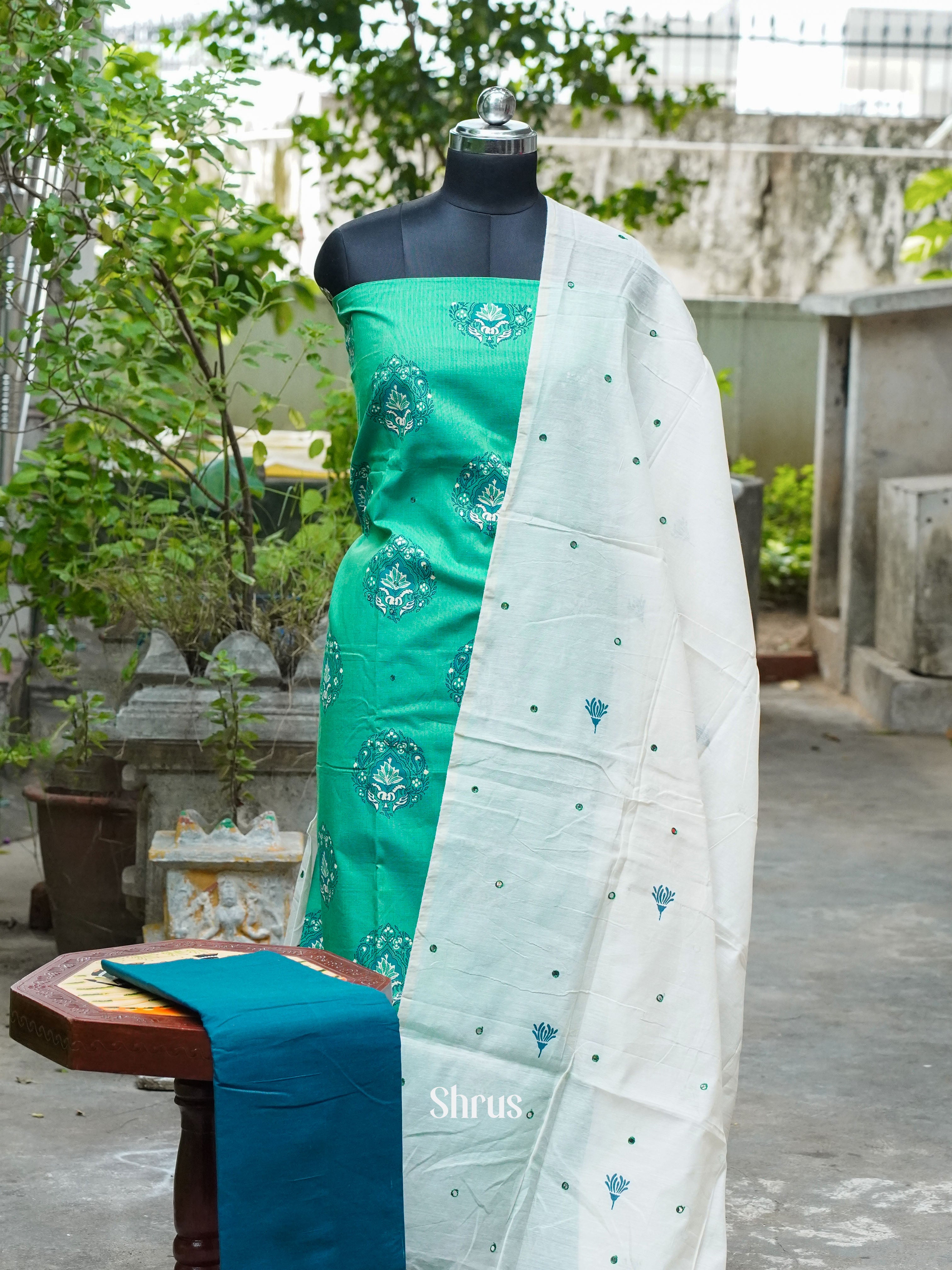 Teal & Blue - Cotton salwar - Shop on ShrusEternity.com