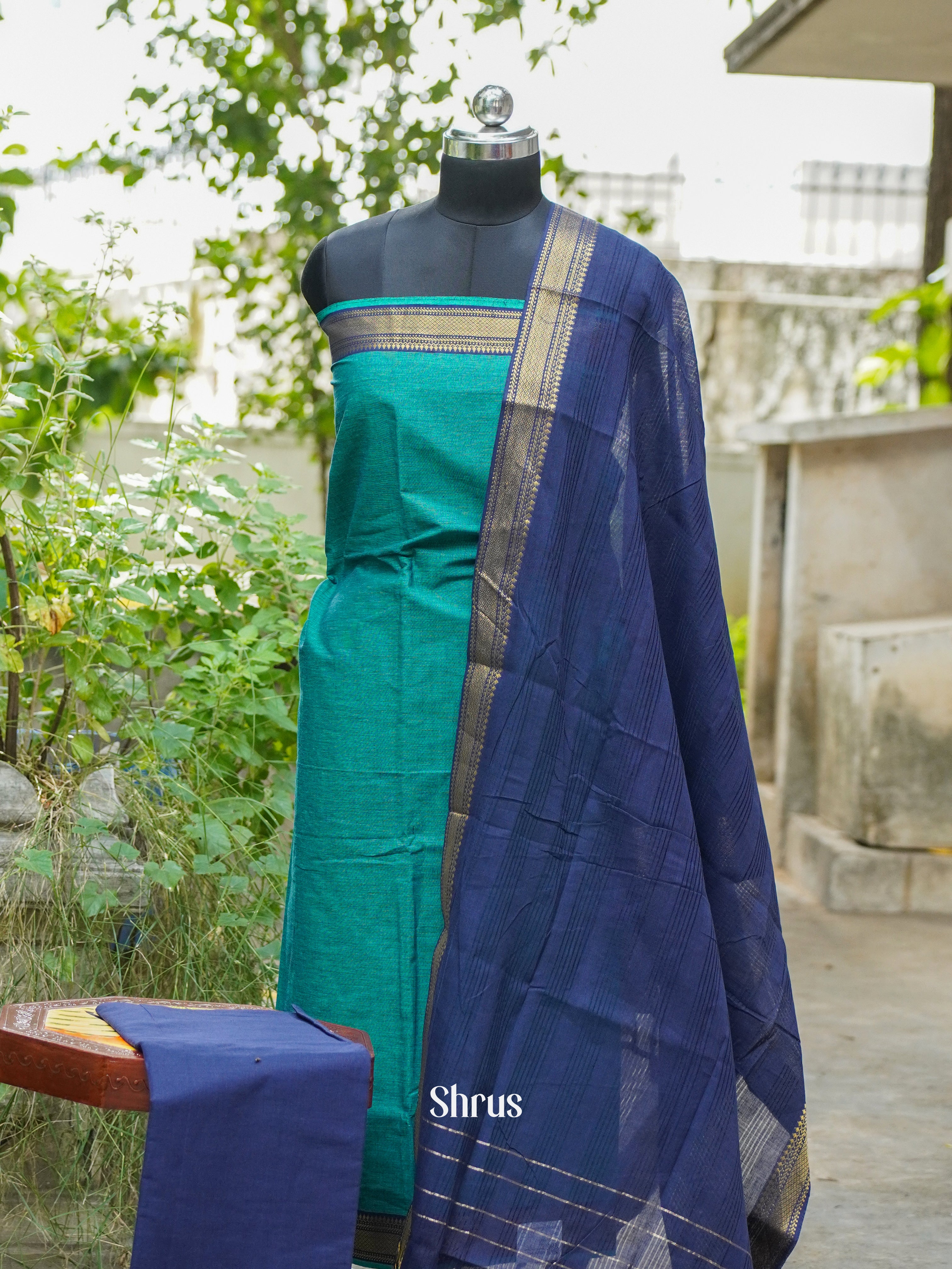 Teal & Blue - Cotton salwar - Shop on ShrusEternity.com