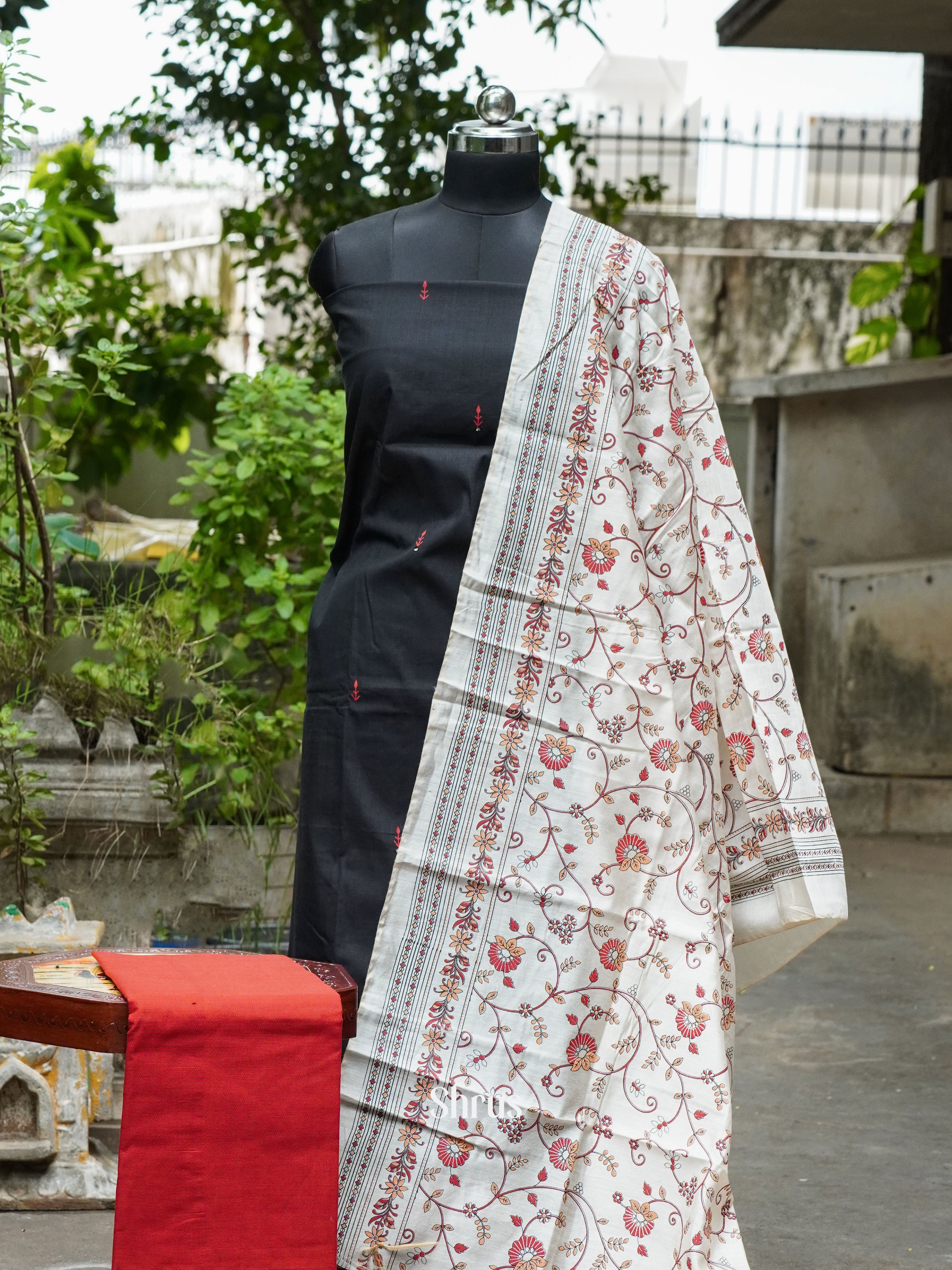 Black & Red - Cotton salwar - Shop on ShrusEternity.com