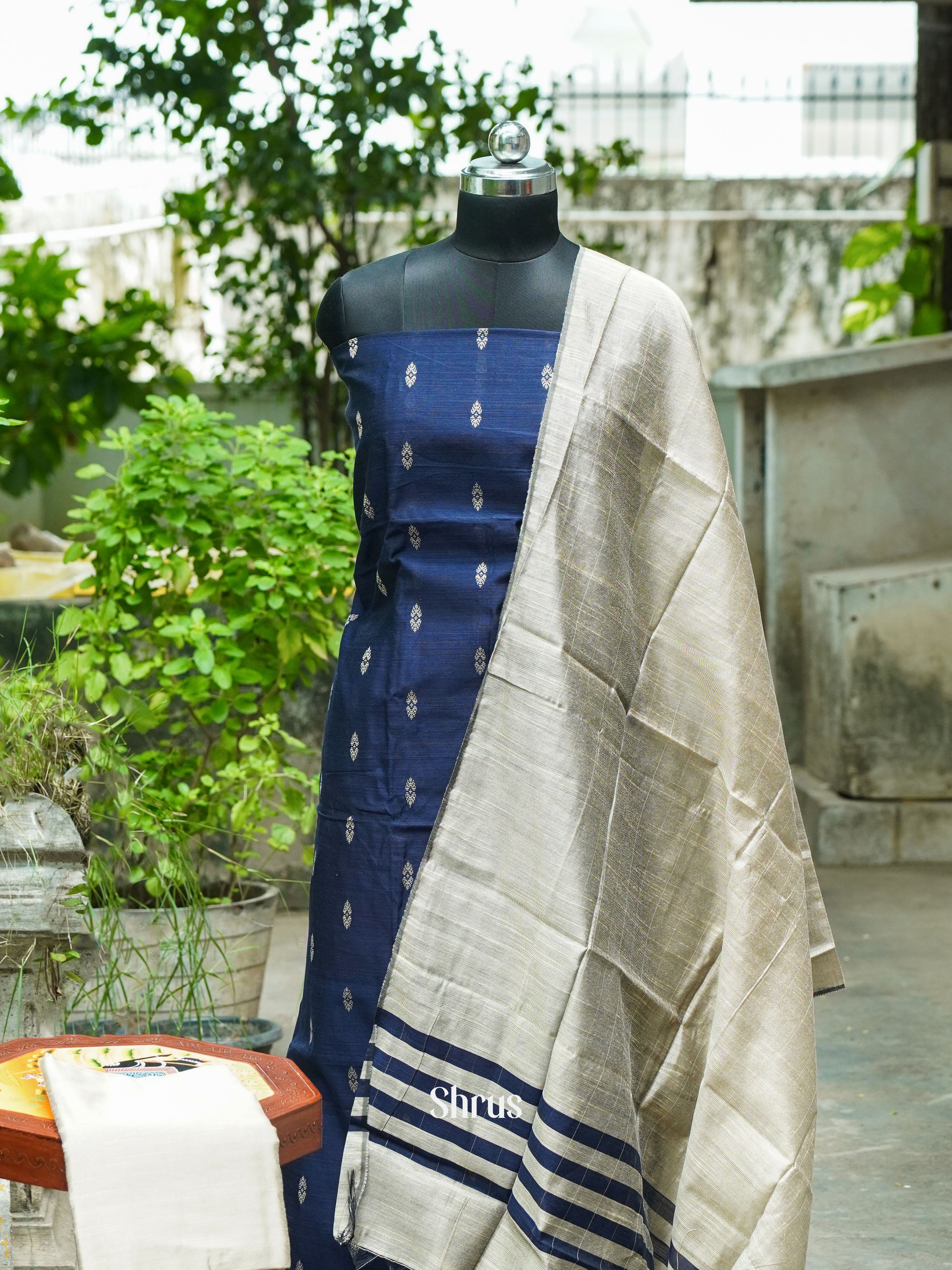 Blue & Grey - Cotton salwar - Shop on ShrusEternity.com