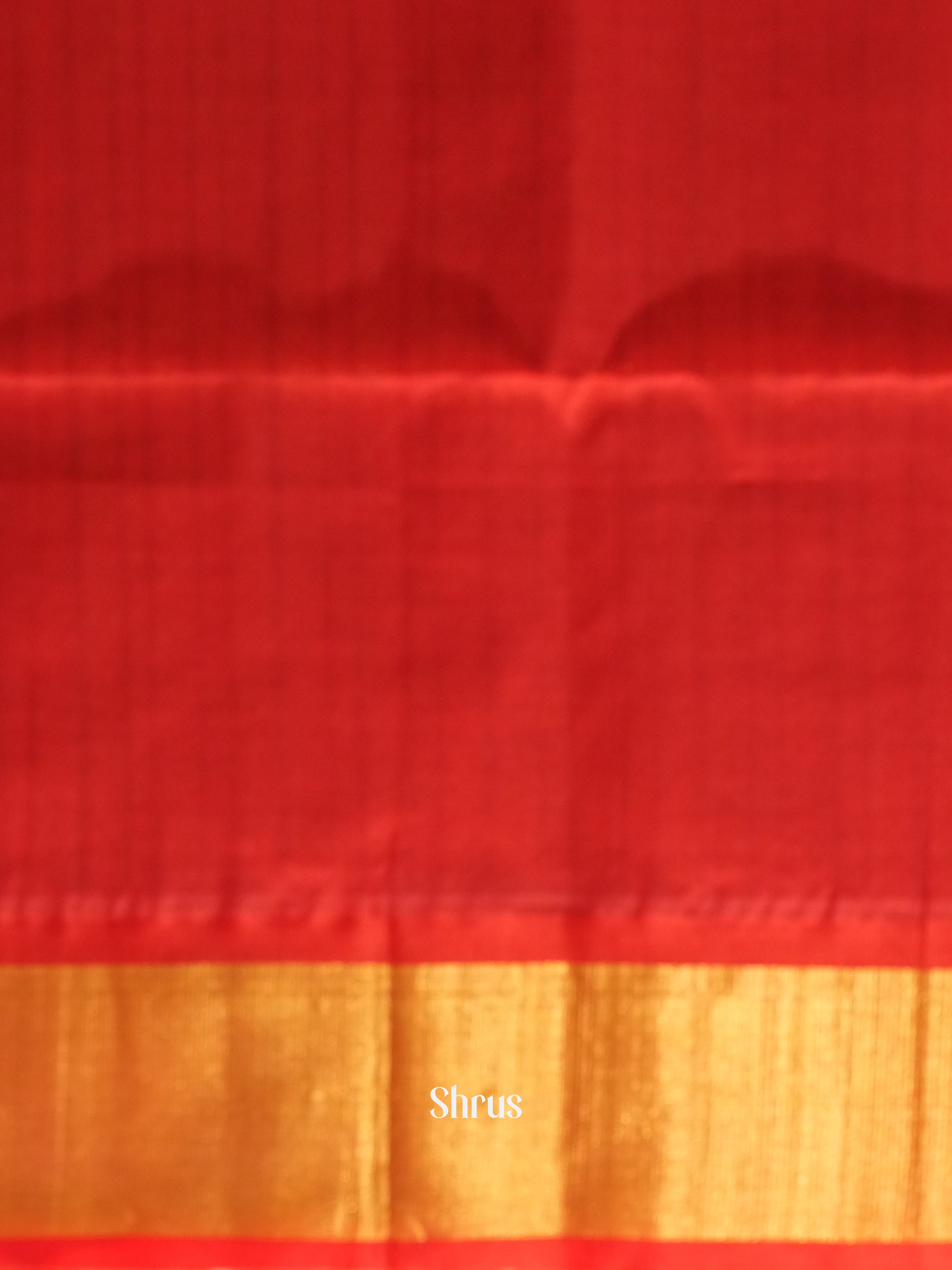 Peach & Red - Silk Cotton Saree - Shop on ShrusEternity.com