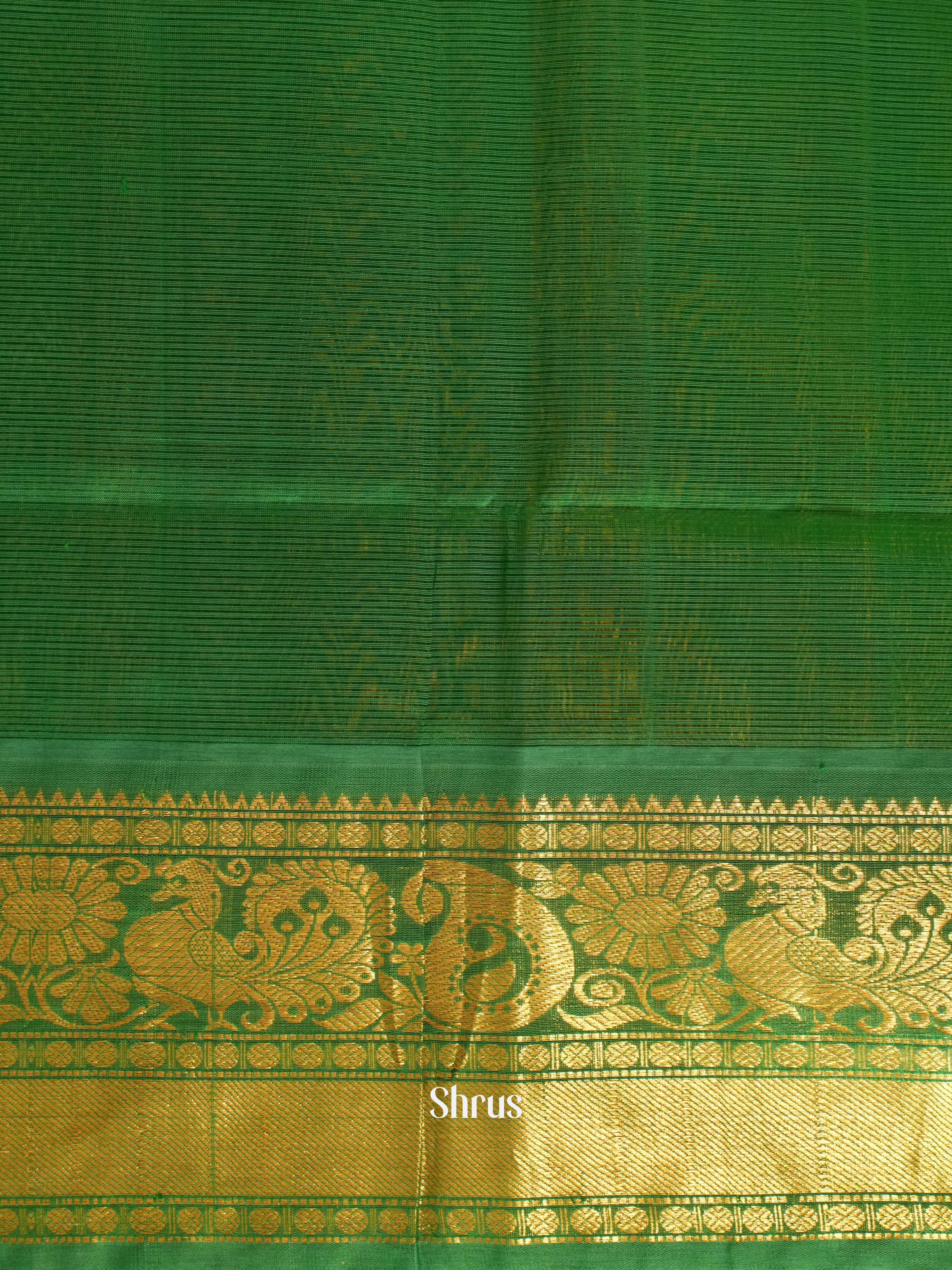 Yellow & Green - Silk Cotton Saree - Shop on ShrusEternity.com