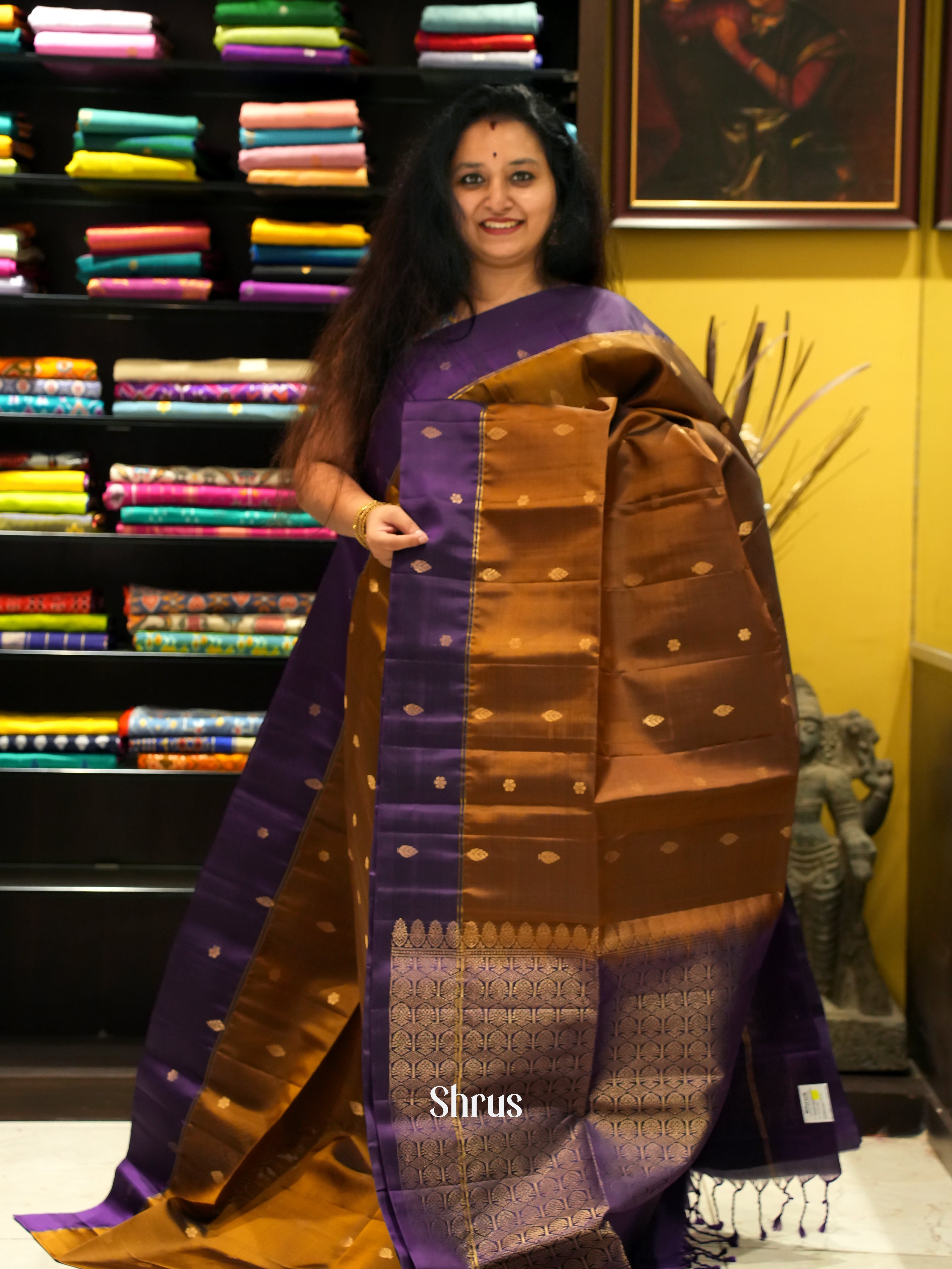 Honey & Violet - Soft Silk Saree - Shop on ShrusEternity.com