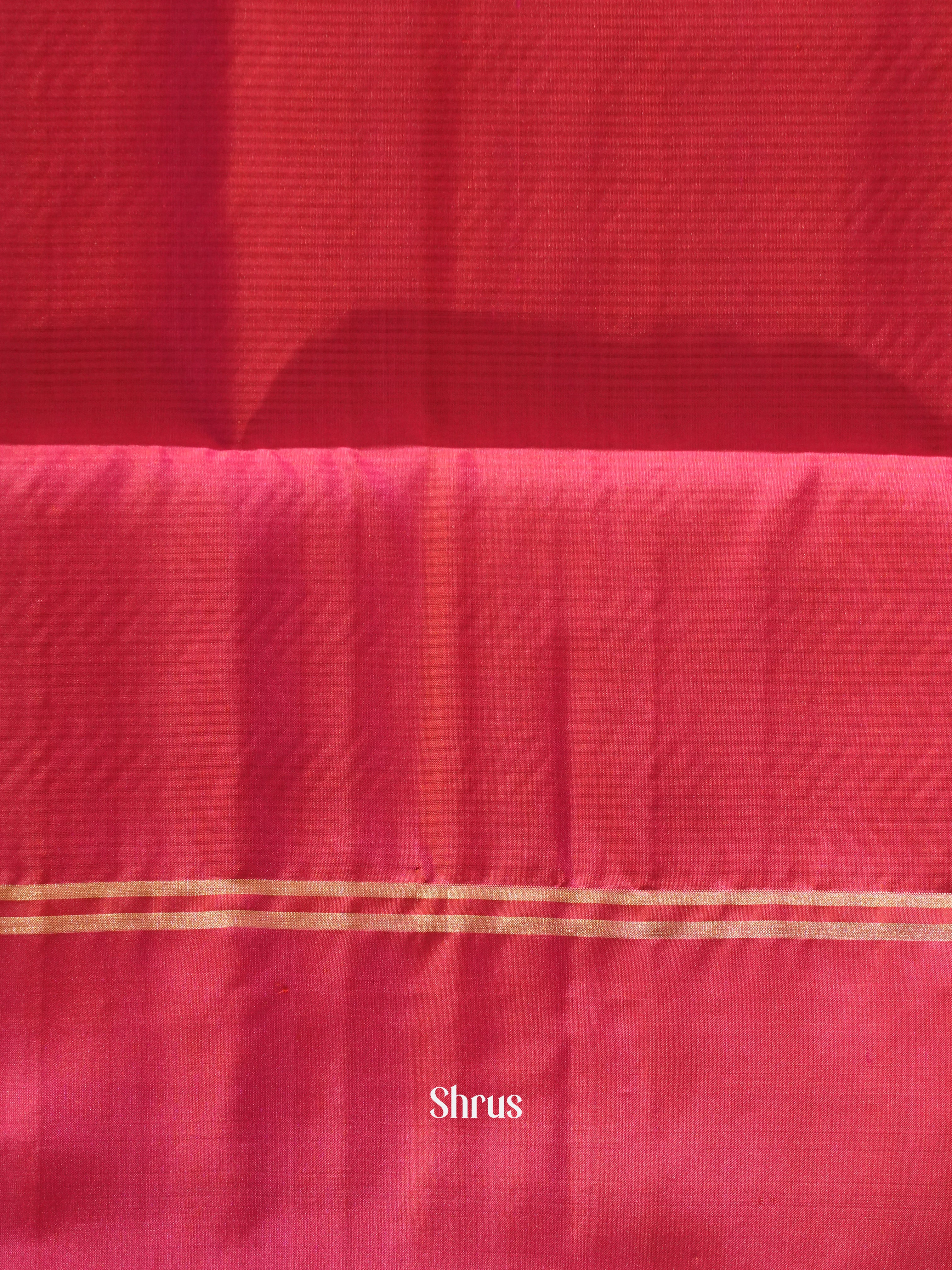 Teal & Reddish Pink - Soft Silk Saree - Shop on ShrusEternity.com