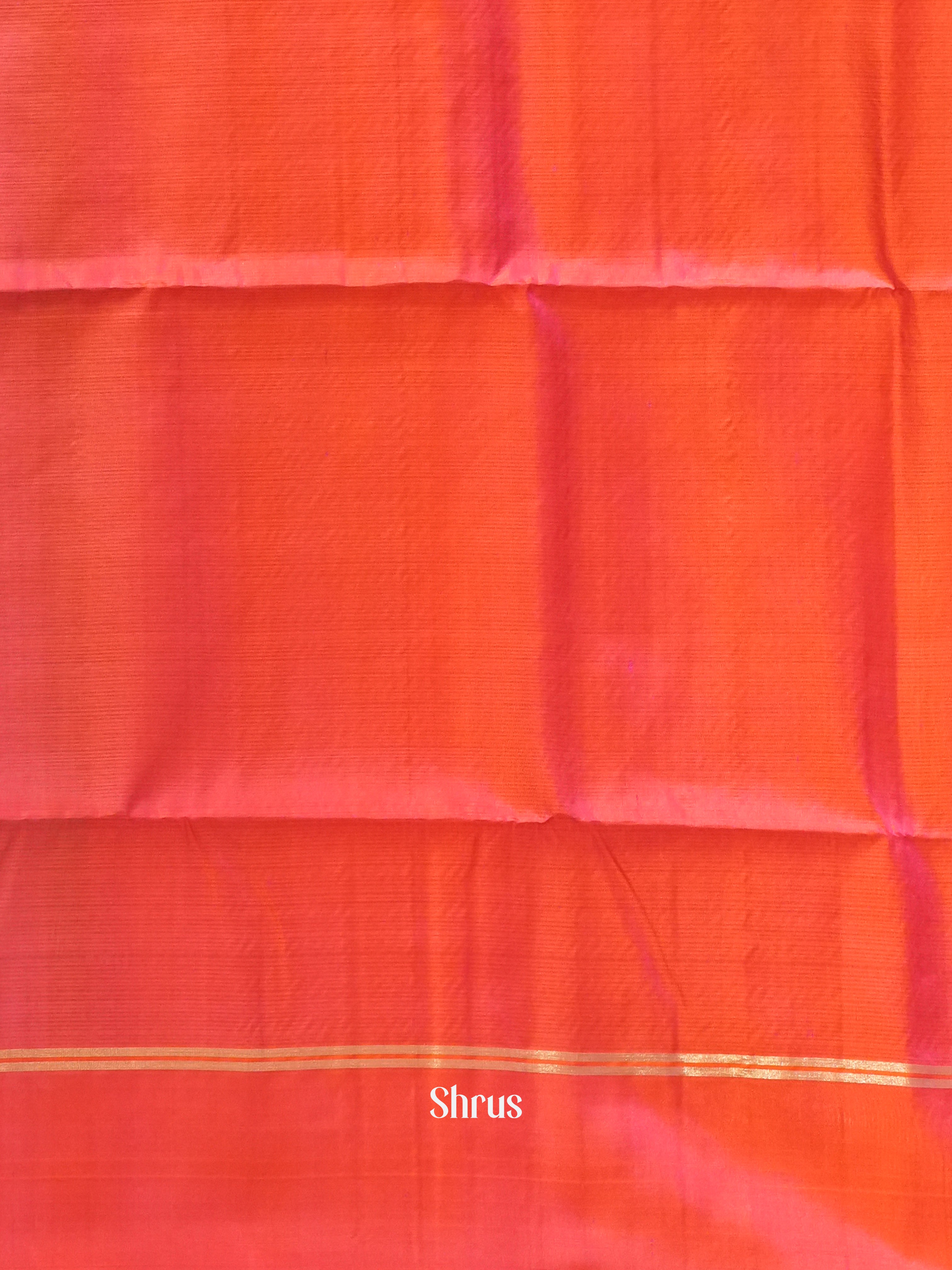 Green & Orangish Pink - Soft Silk Saree - Shop on ShrusEternity.com