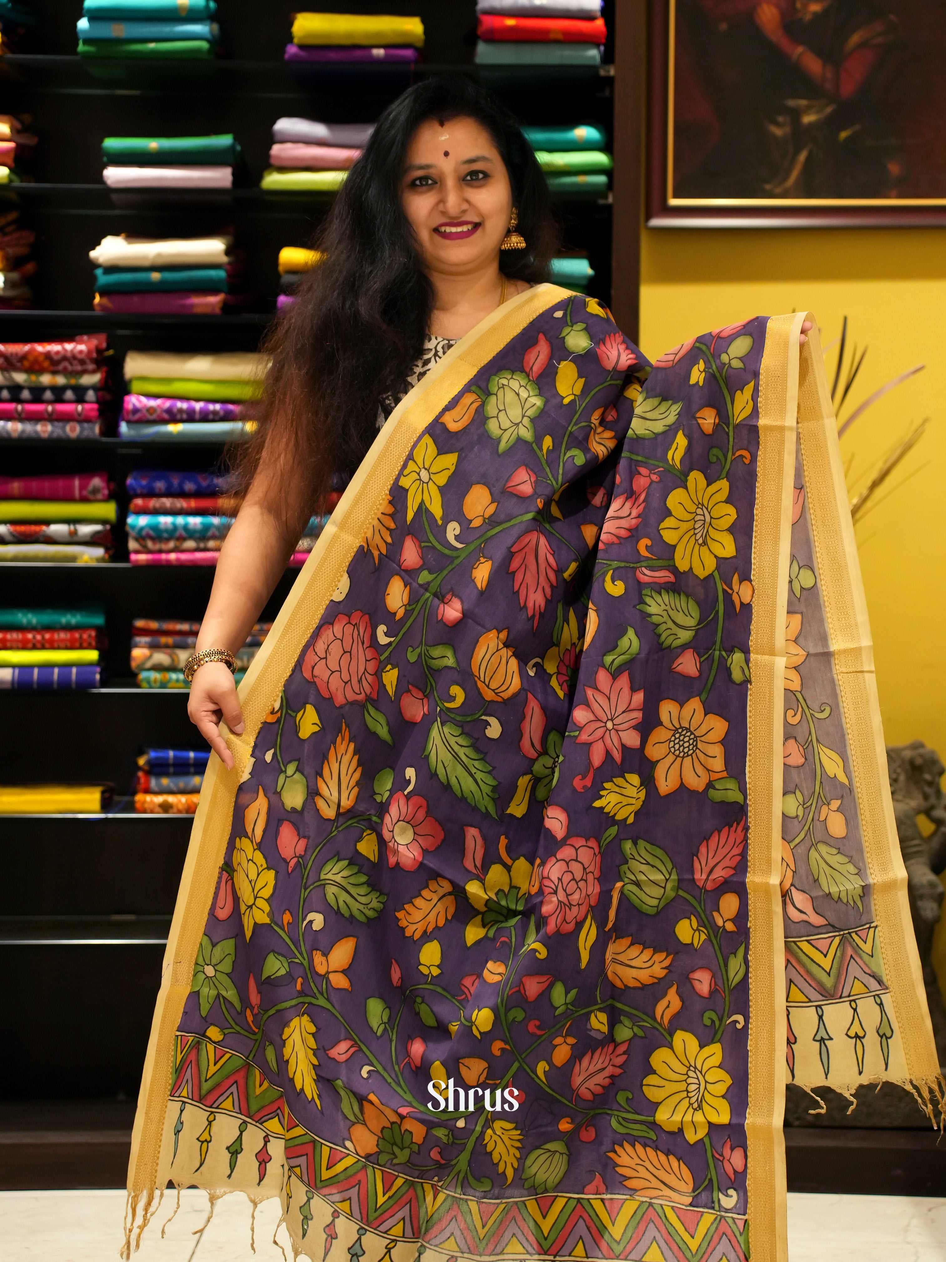 Violet & Cream - Penkalamkari - Shop on ShrusEternity.com