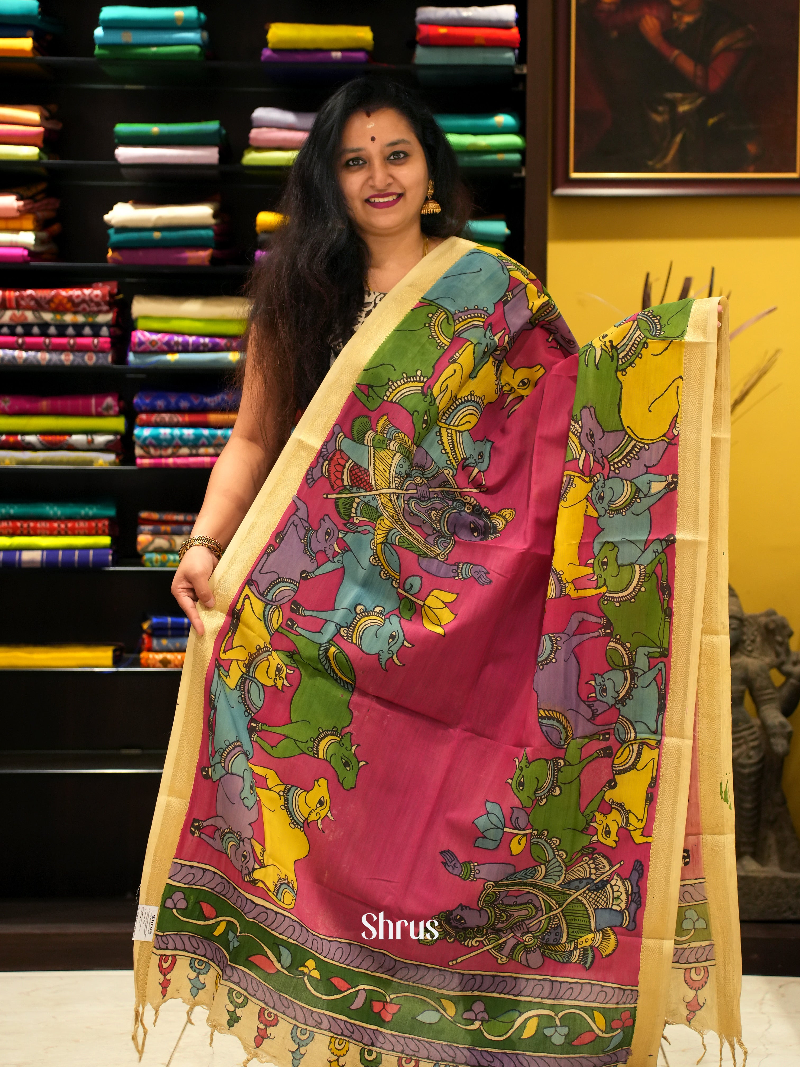 Pink & Cream - Penkalamkari - Shop on ShrusEternity.com