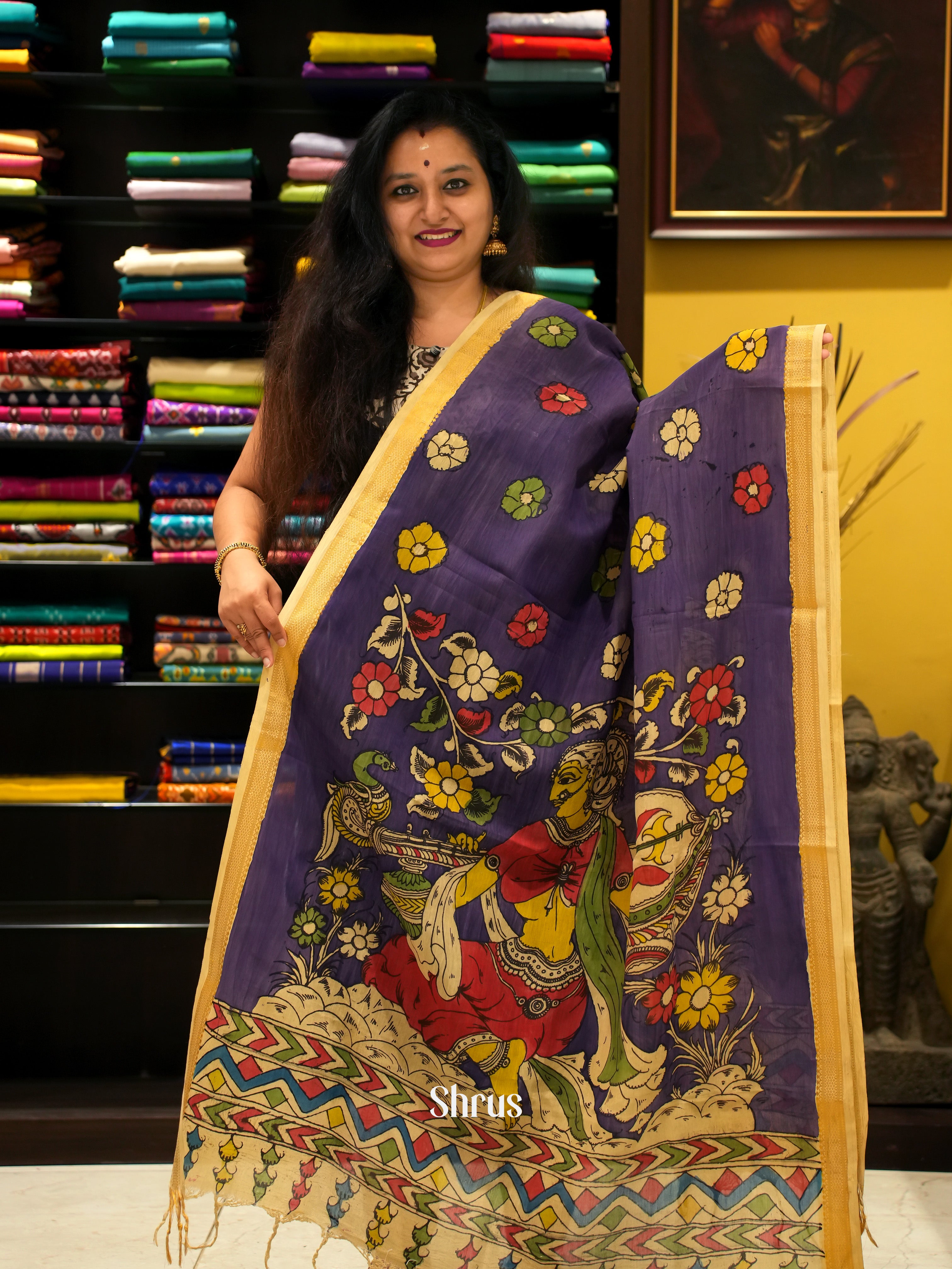 Violet & Beige - Penkalamkari - Shop on ShrusEternity.com
