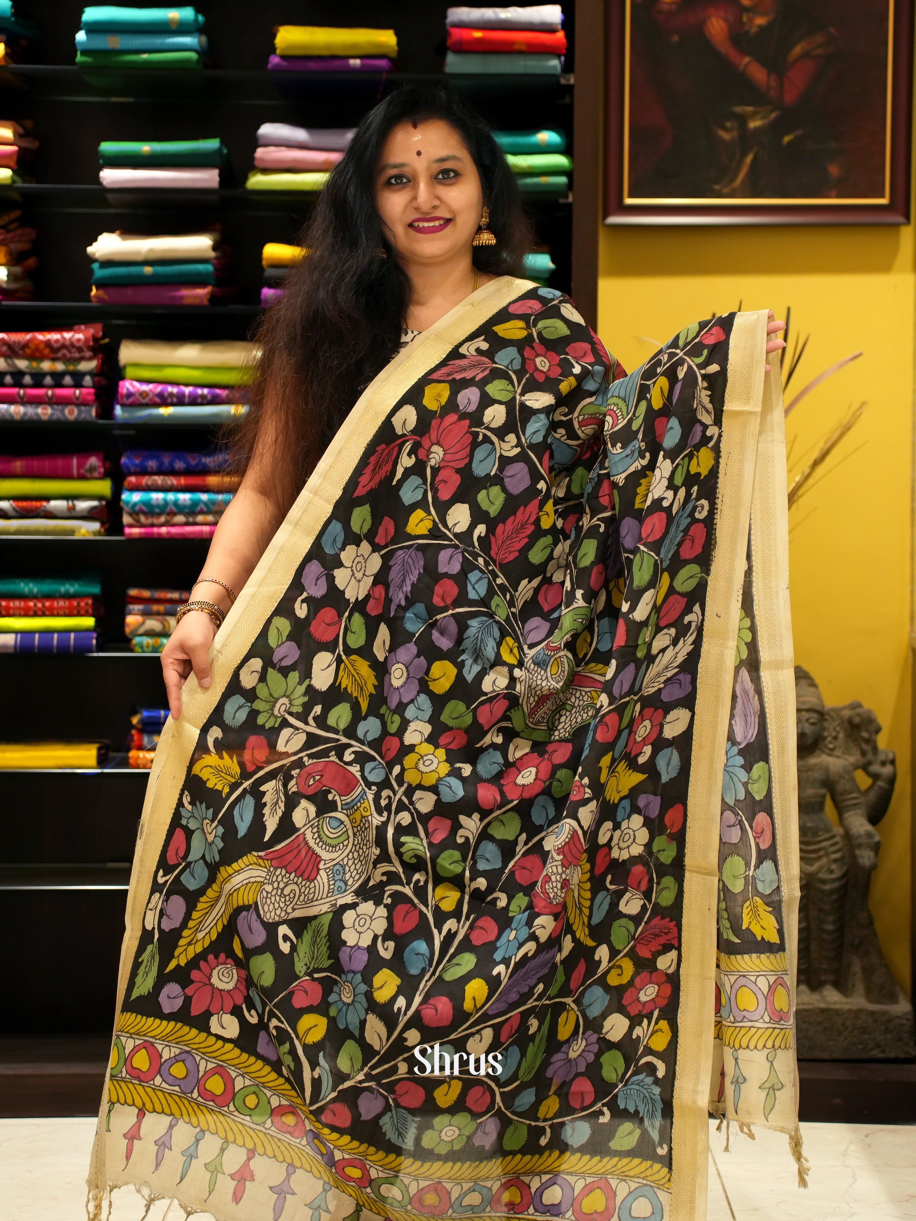 Black & Cream - Penkalamkari - Shop on ShrusEternity.com