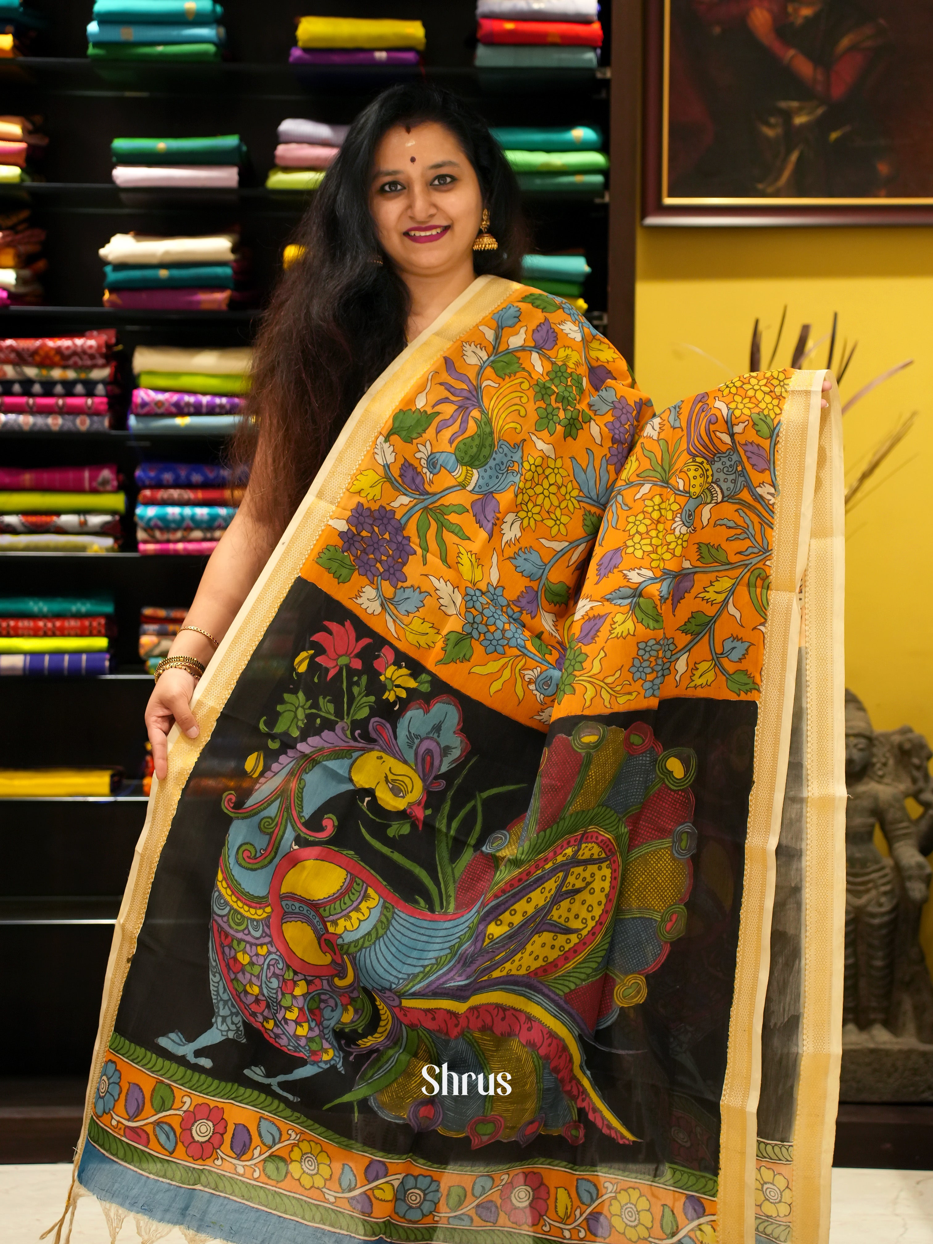 Orange & Black - Penkalamkari - Shop on ShrusEternity.com