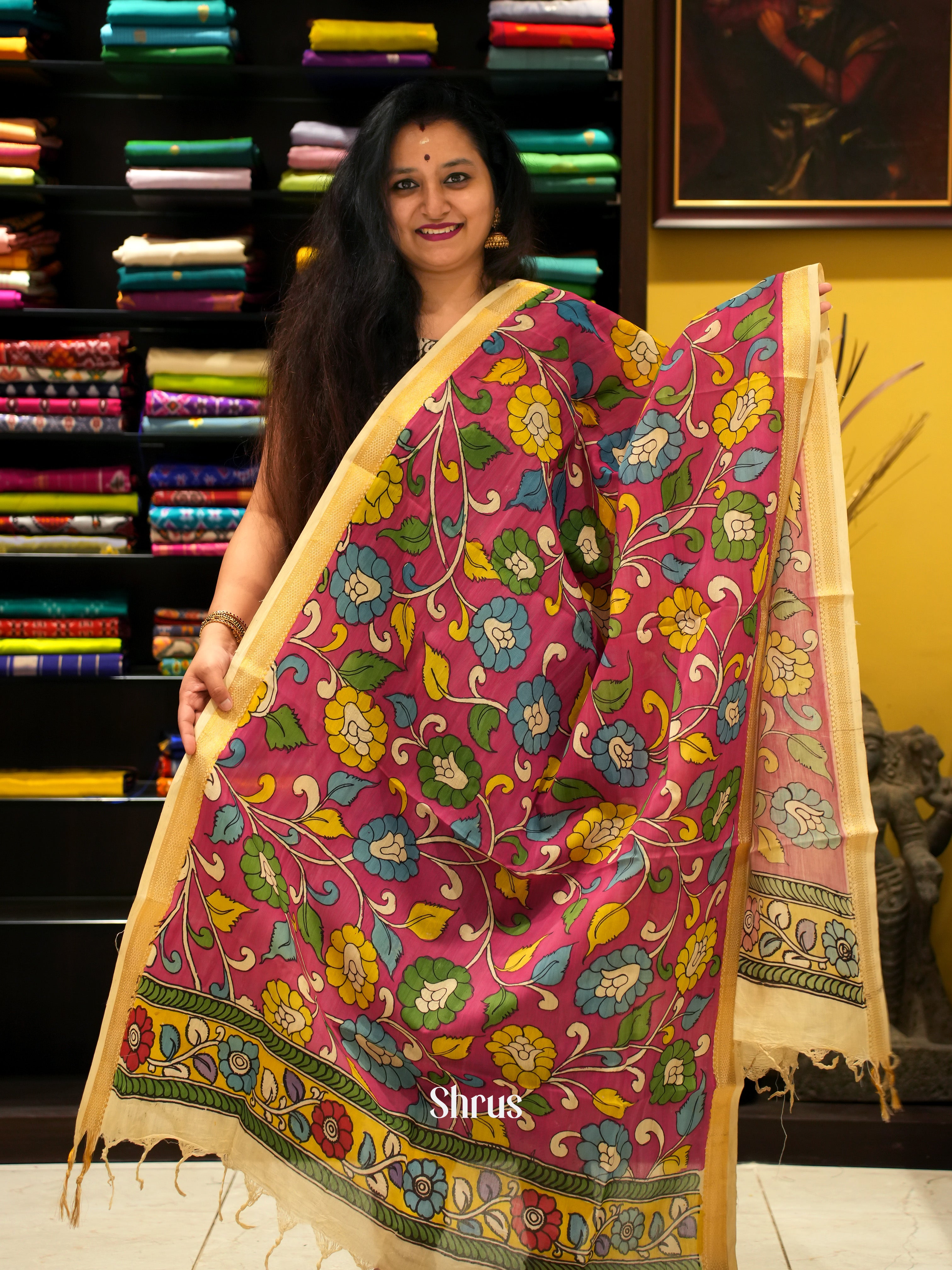 Pink & Cream - Penkalamkari - Shop on ShrusEternity.com