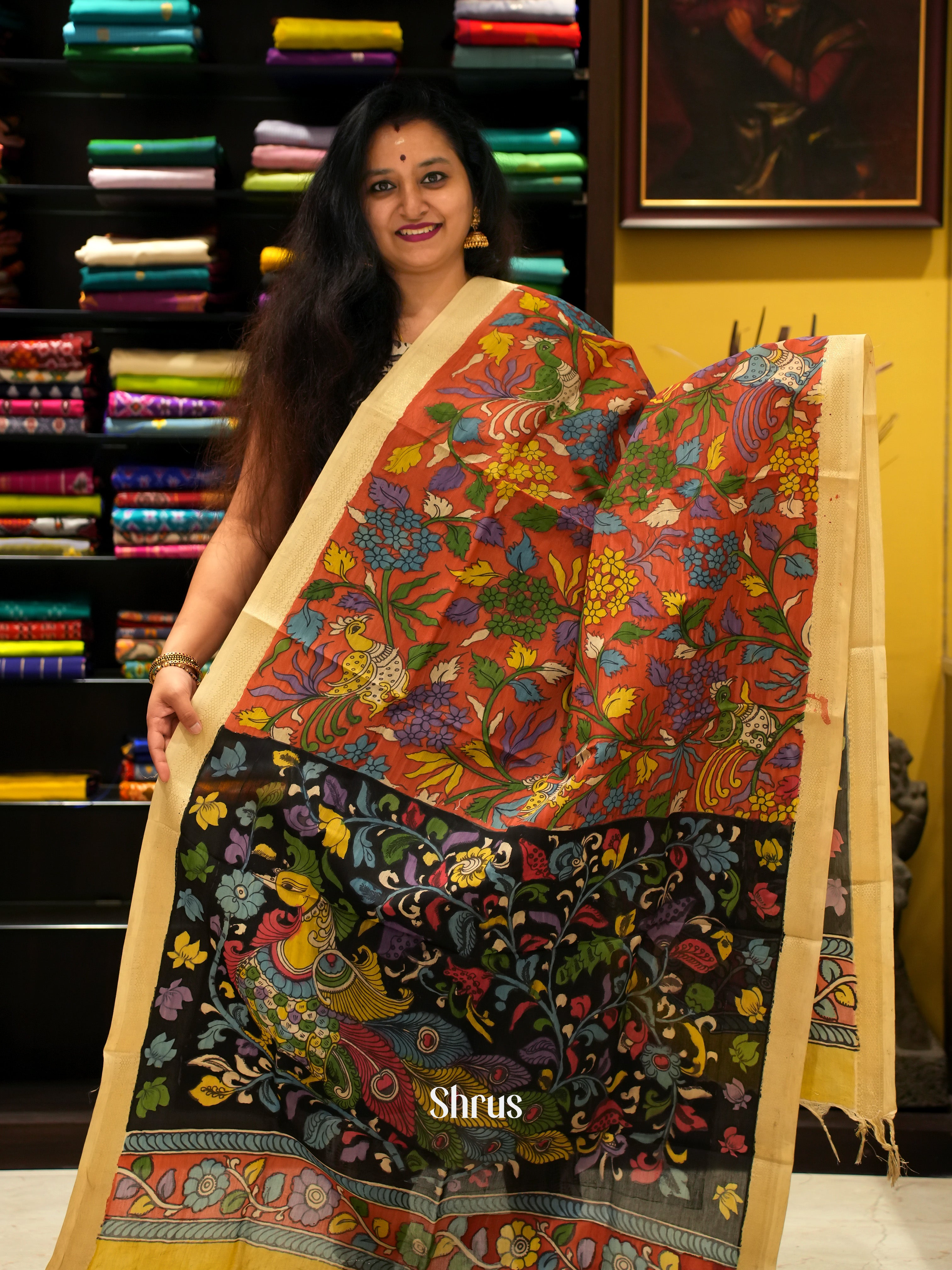 Red & Black - Penkalamkari - Shop on ShrusEternity.com