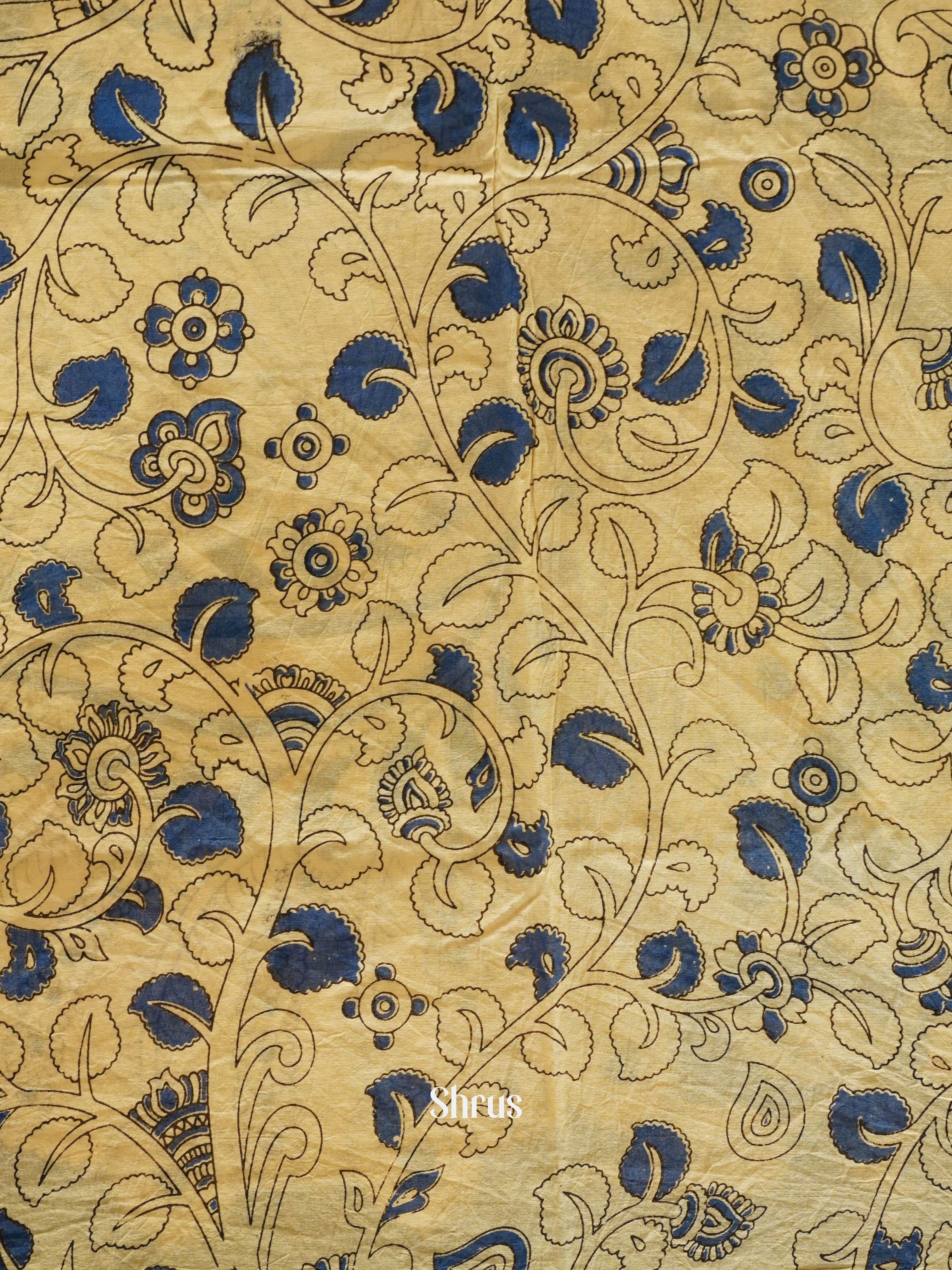 Blue & Beige - kalamkari-cotton - Shop on ShrusEternity.com
