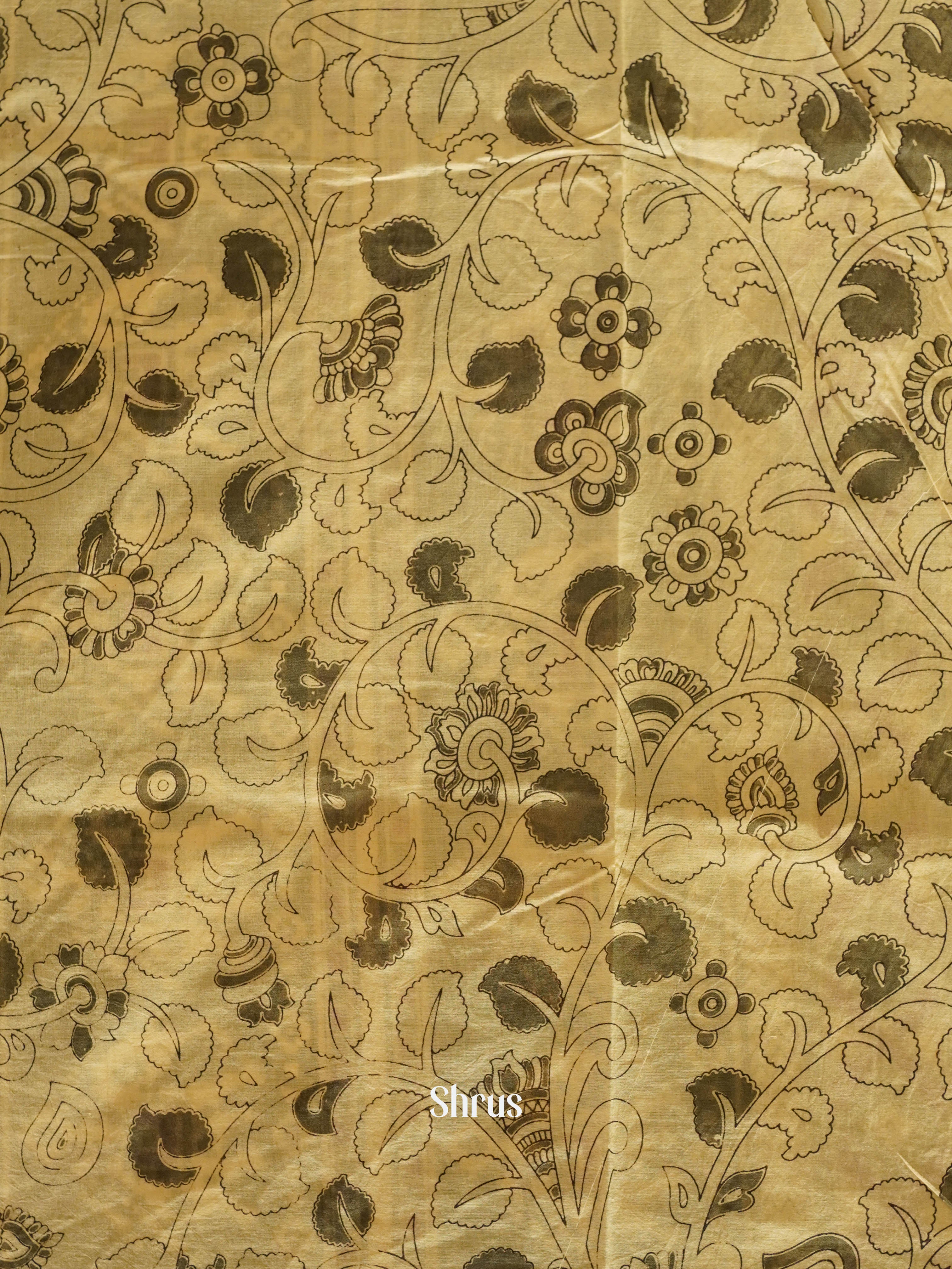Purple & Beige - kalamkari-cotton - Shop on ShrusEternity.com