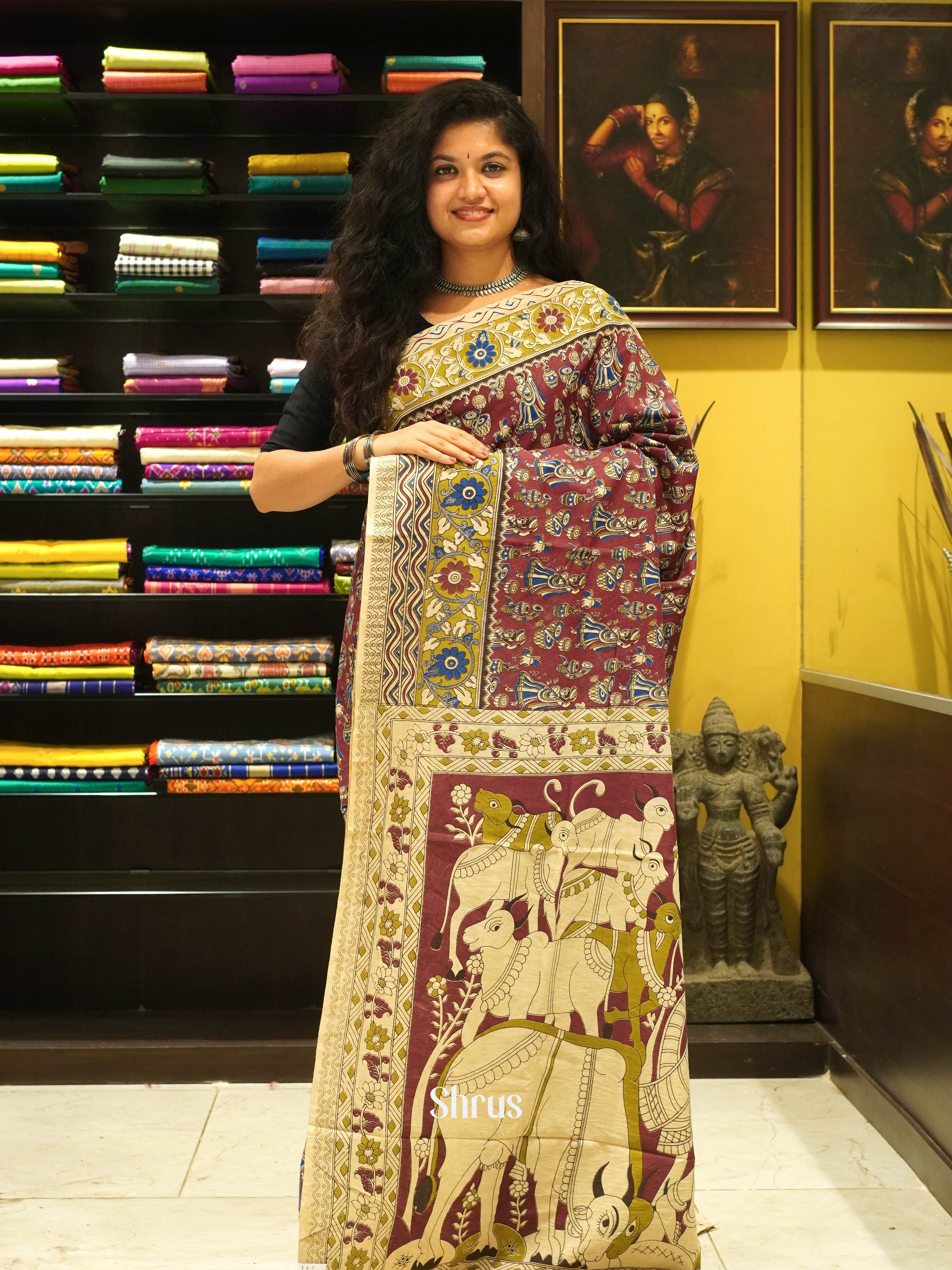 Brown & Green - kalamkari-cotton - Shop on ShrusEternity.com