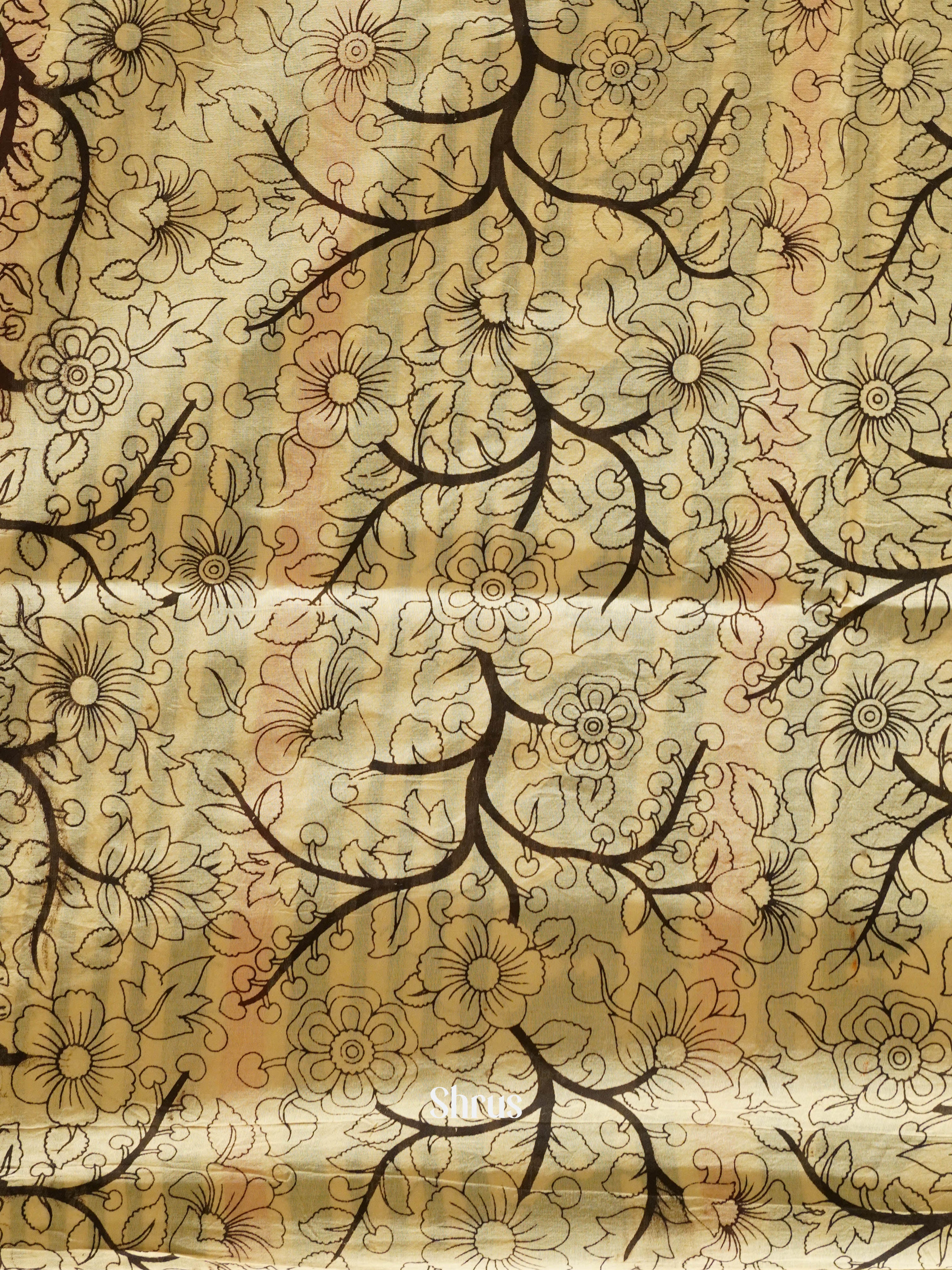 Orange & Beige - kalamkari-cotton - Shop on ShrusEternity.com