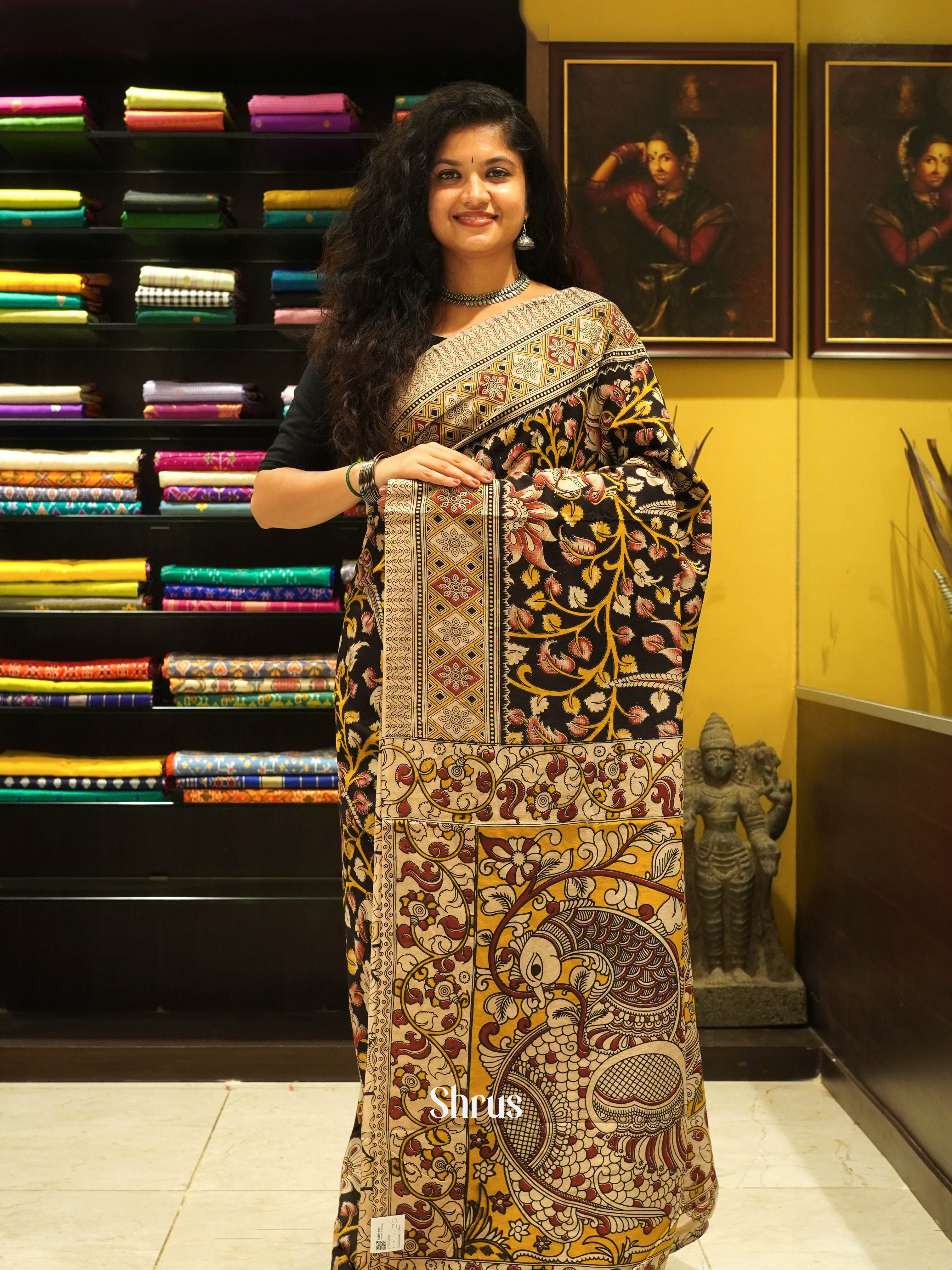 Black & Beige - kalamkari-cotton - Shop on ShrusEternity.com