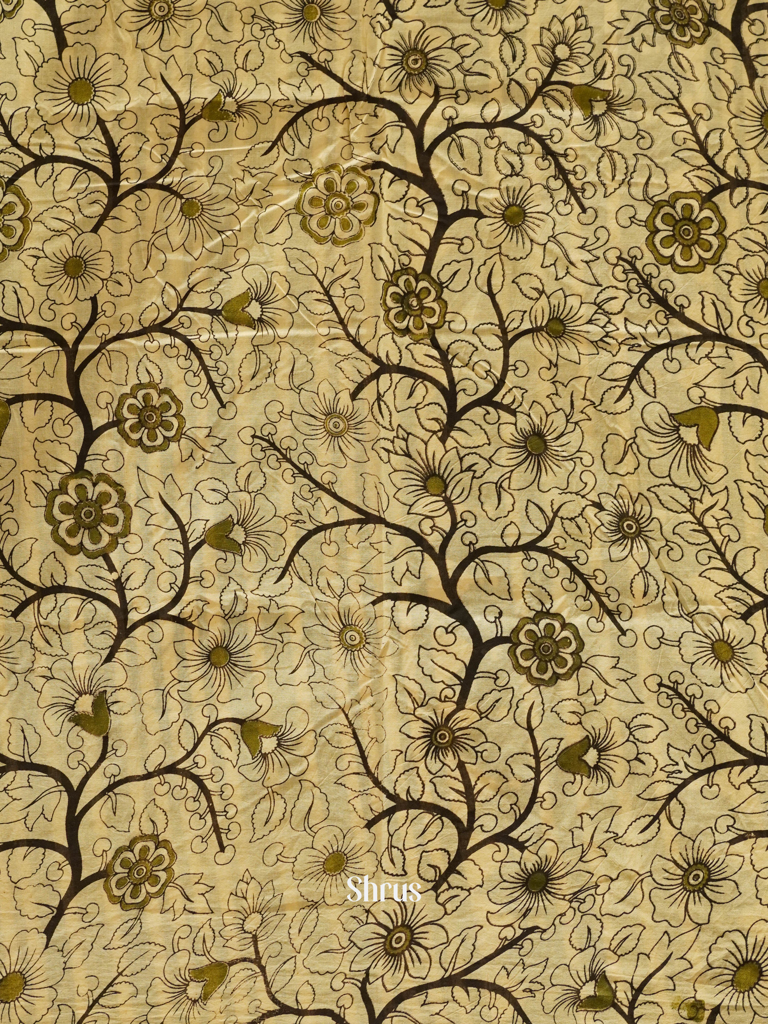 Green & Beige - kalamkari-cotton - Shop on ShrusEternity.com