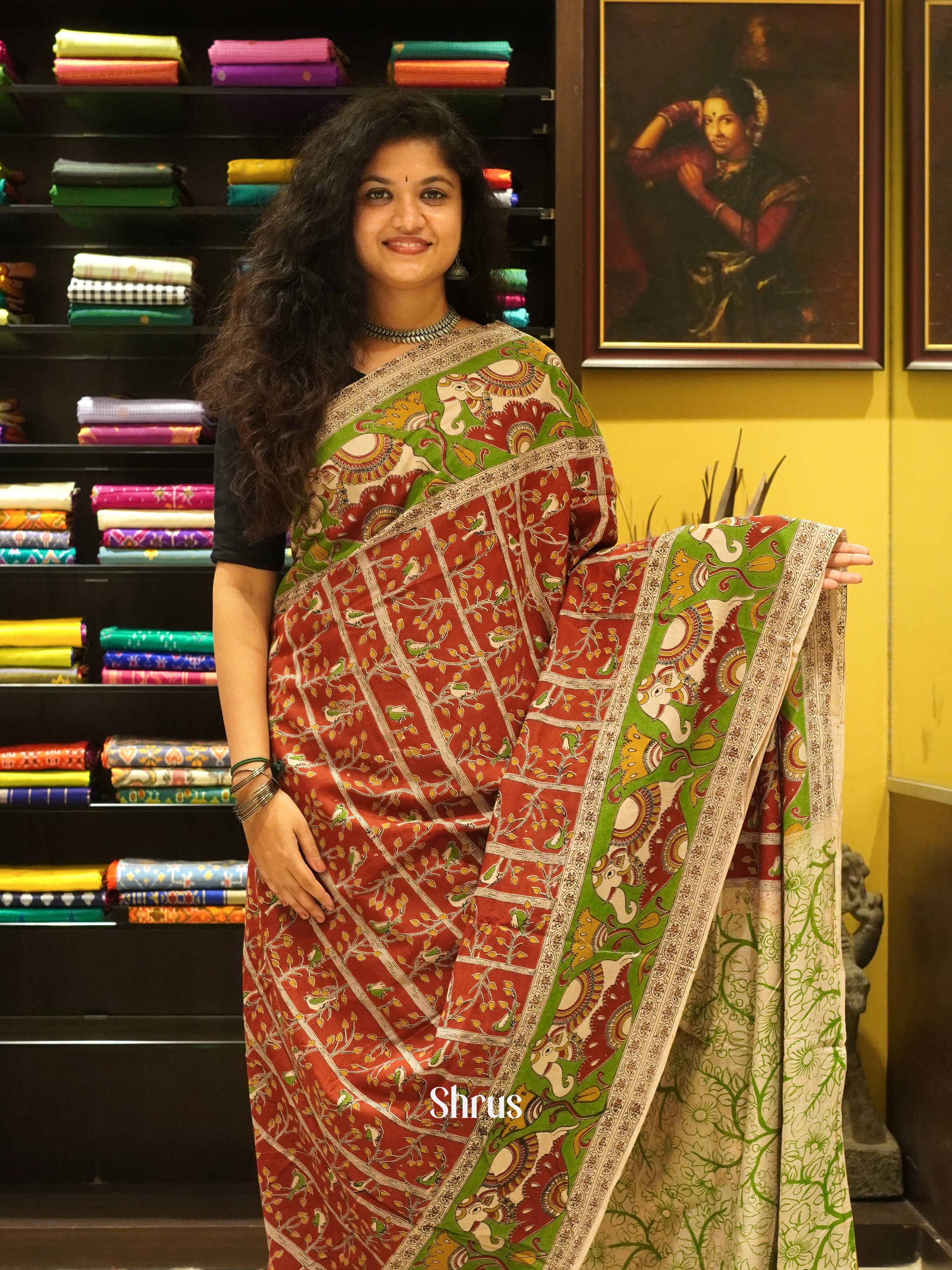 Arakku & Green- kalamkari-cotton - Shop on ShrusEternity.com