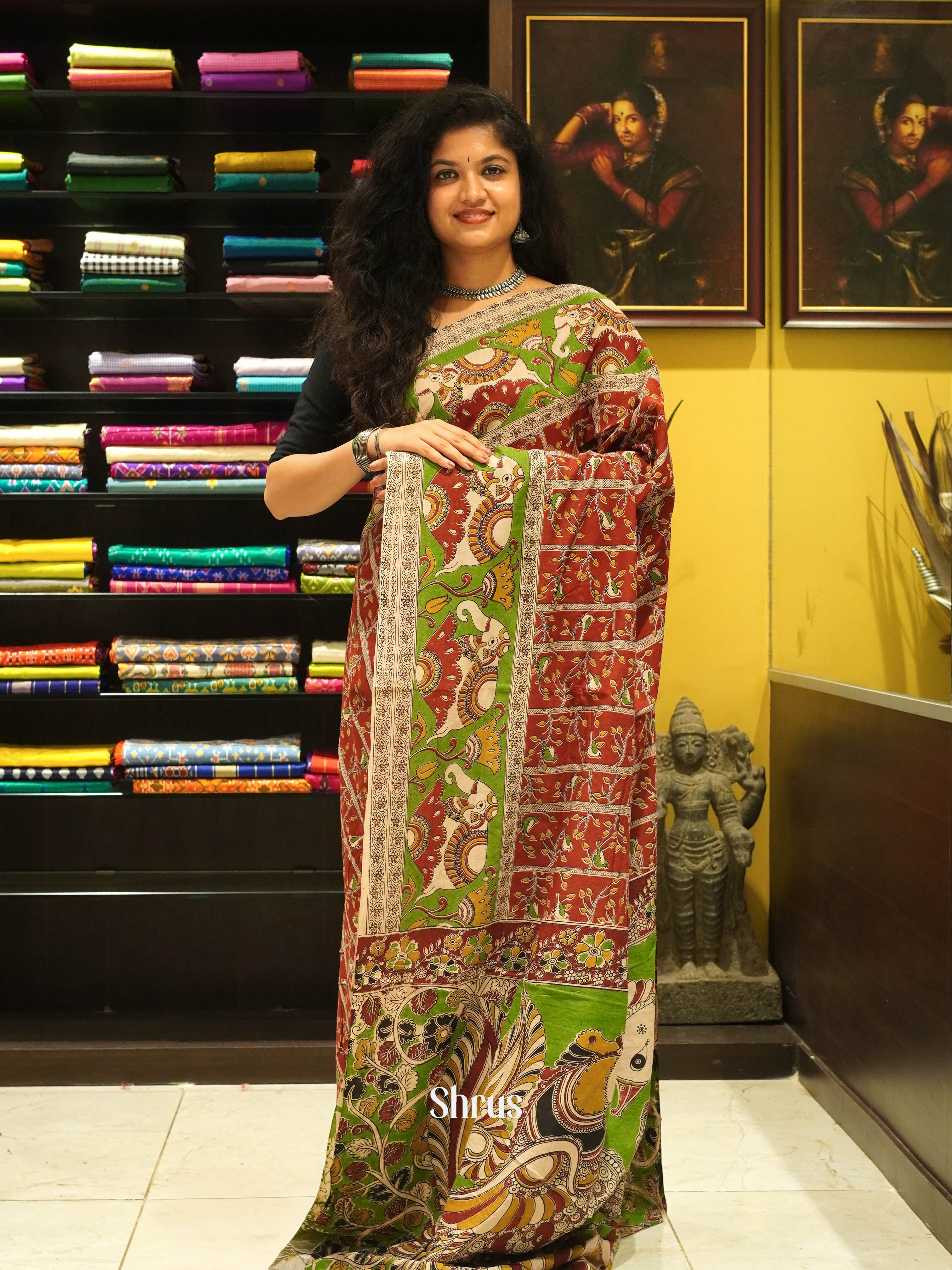 Arakku & Green- kalamkari-cotton - Shop on ShrusEternity.com
