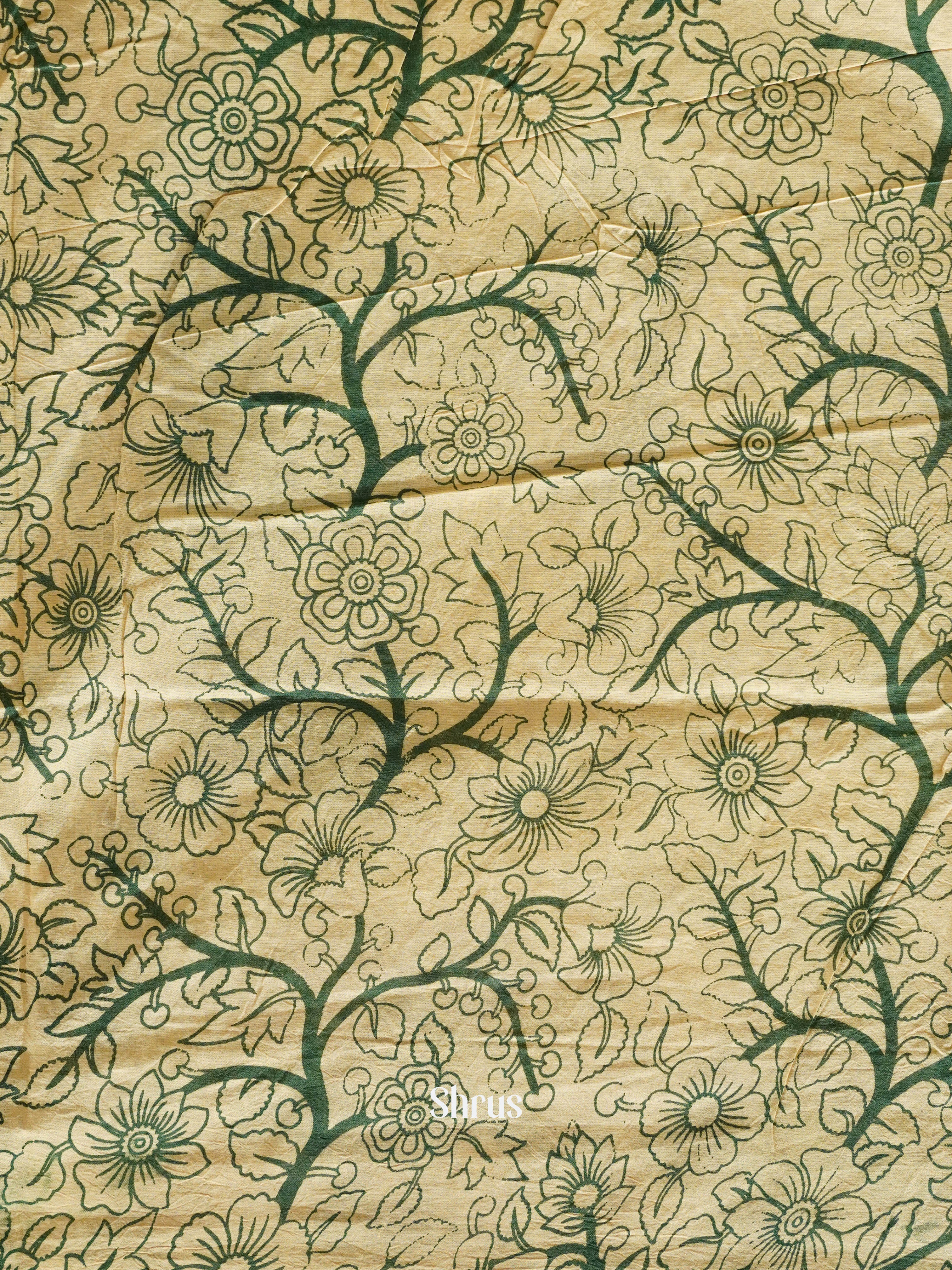 Green & Beige - kalamkari-cotton - Shop on ShrusEternity.com
