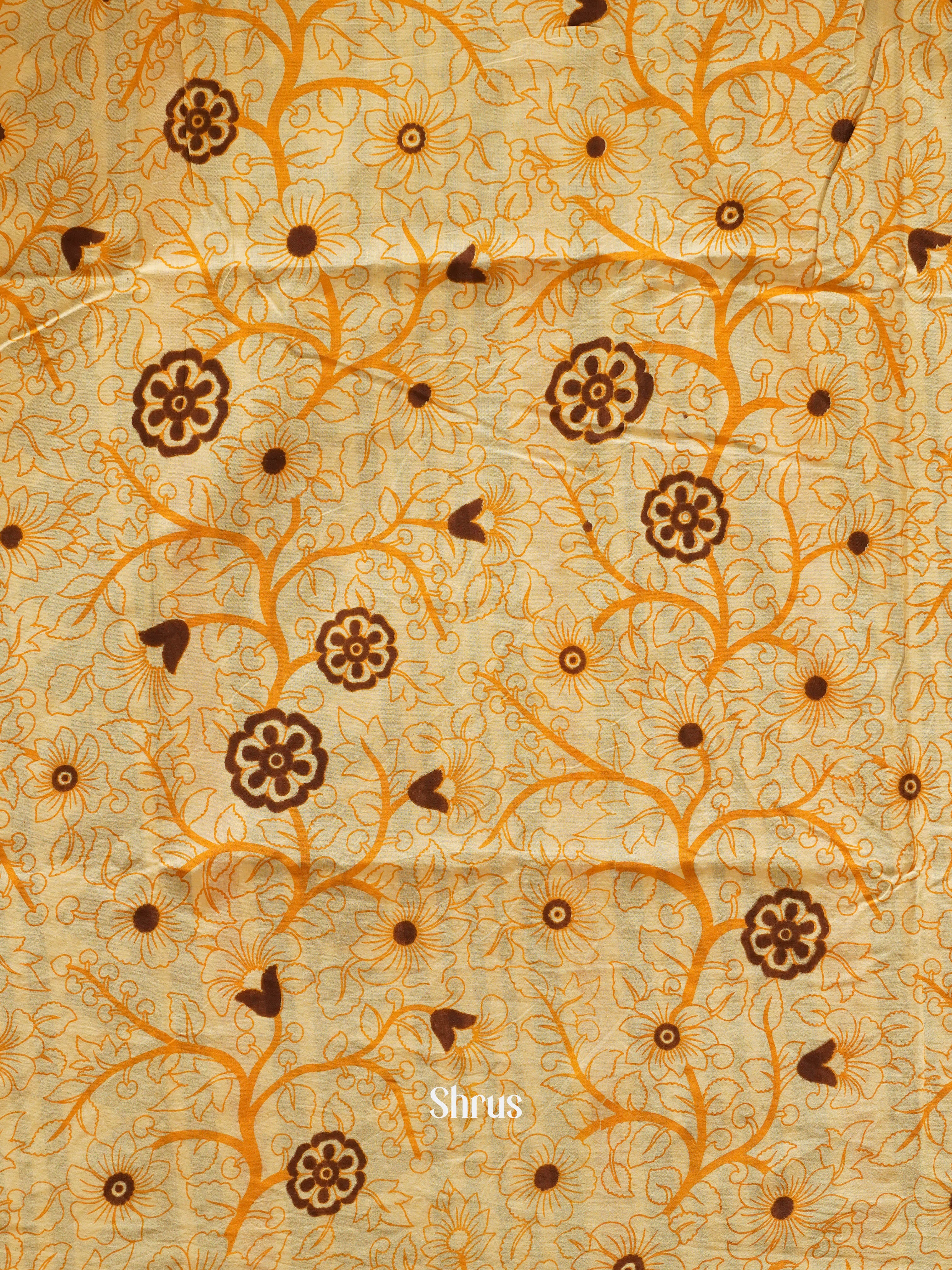 Orange & Beige - kalamkari-cotton - Shop on ShrusEternity.com