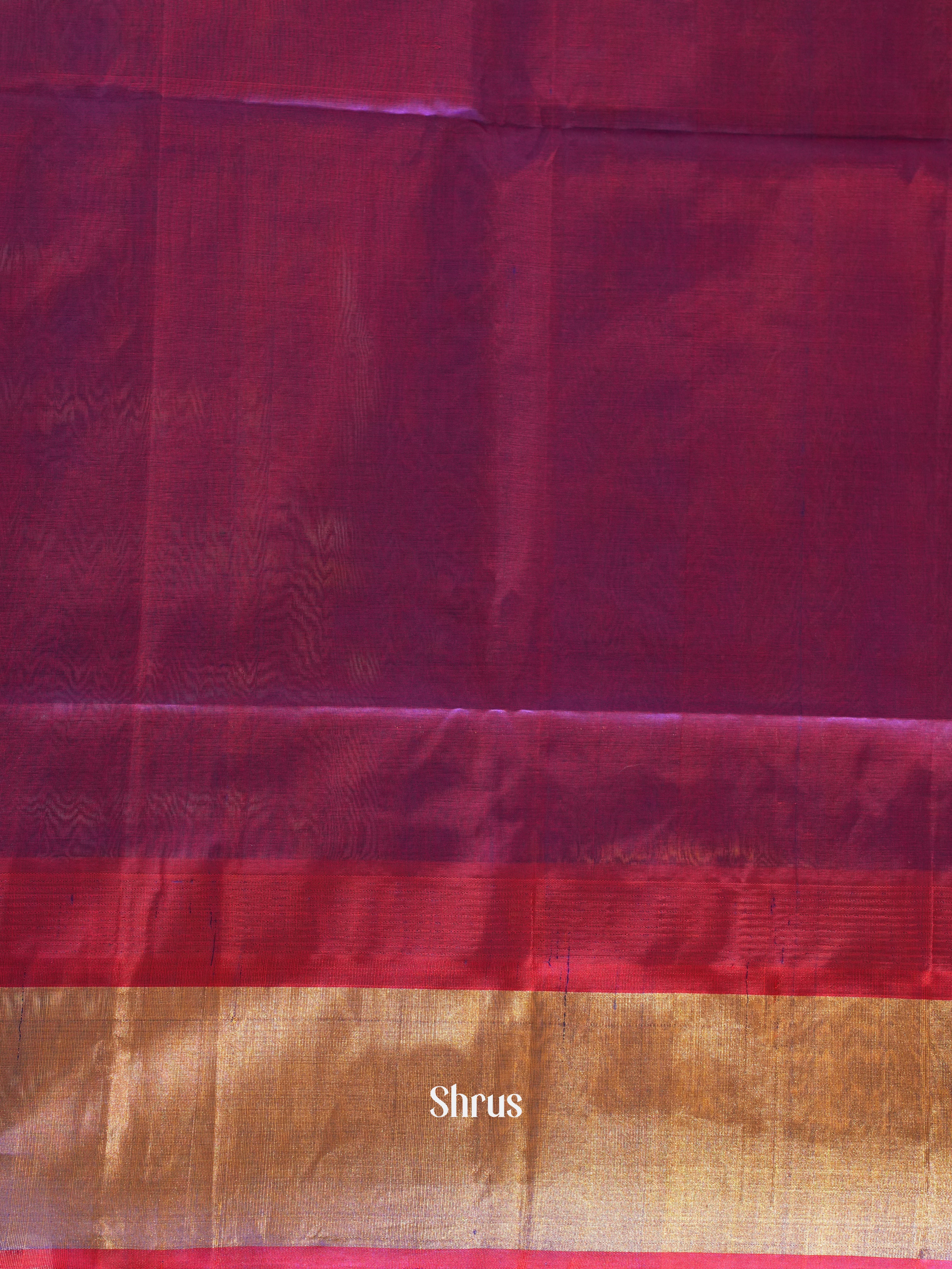 Yellow & Purple - Silk Cotton Saree - Shop on ShrusEternity.com