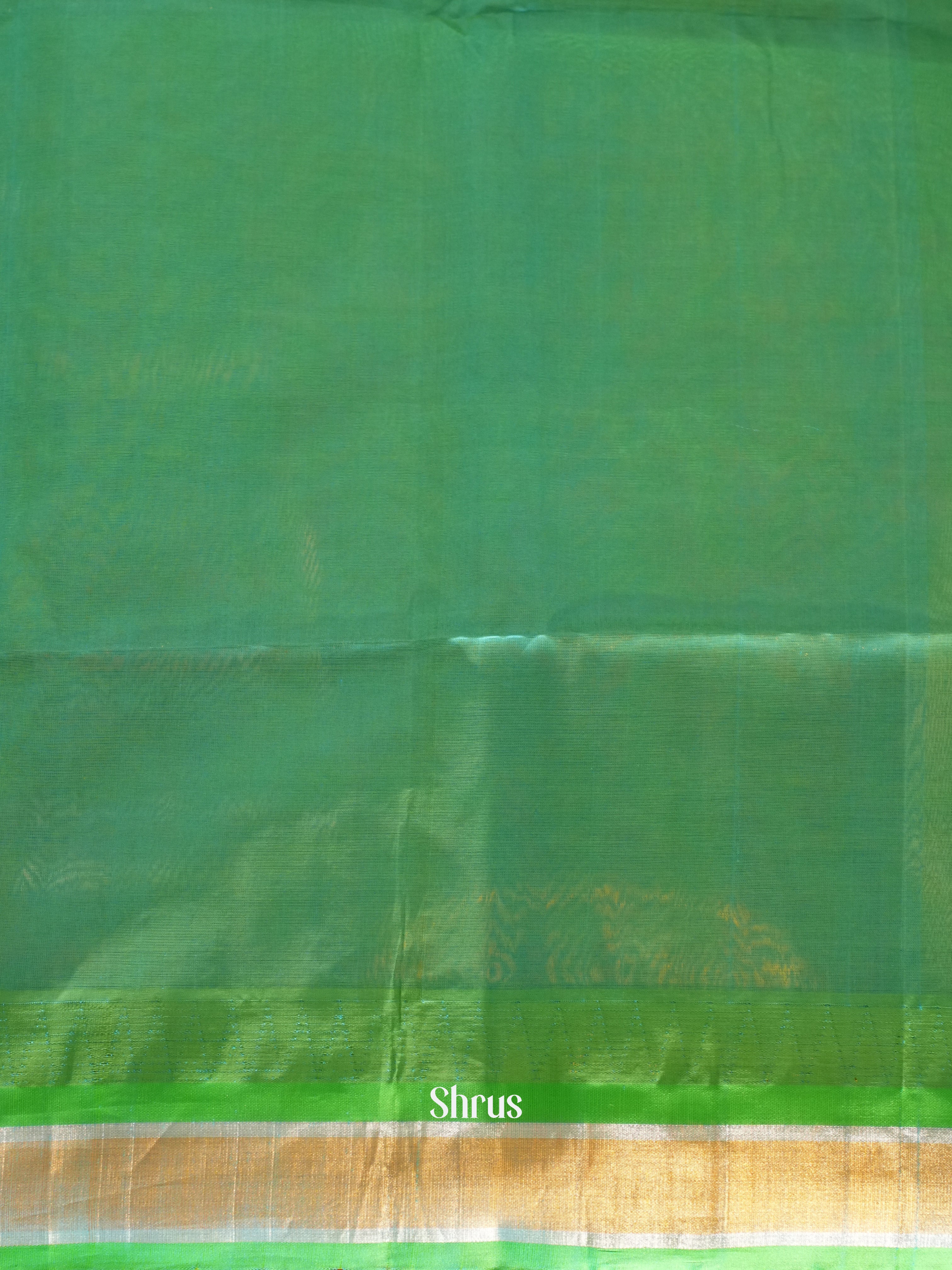 Orange & Green - Silk Cotton Saree - Shop on ShrusEternity.com