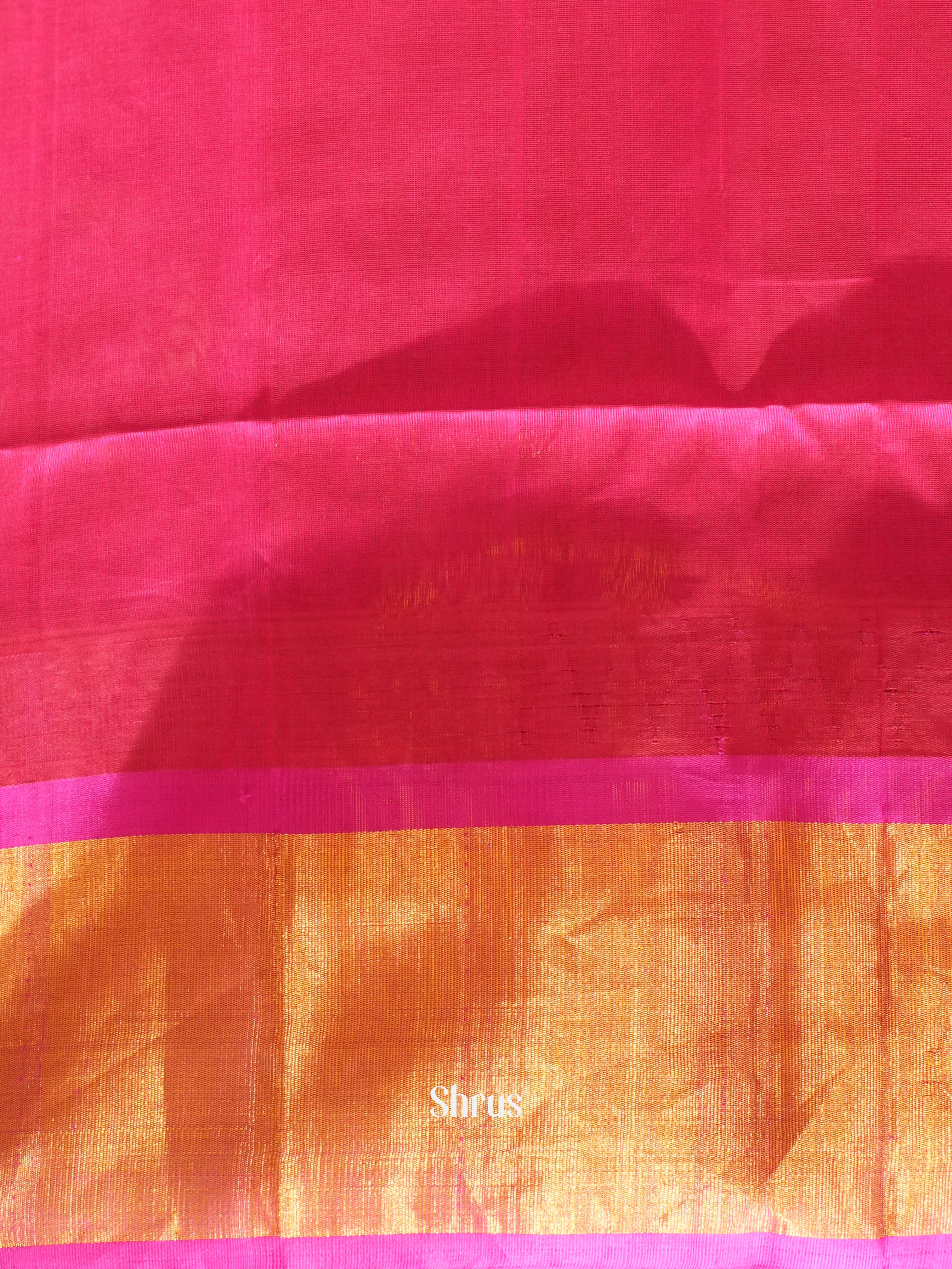 Orange & Pink - Silk Cotton Saree - Shop on ShrusEternity.com