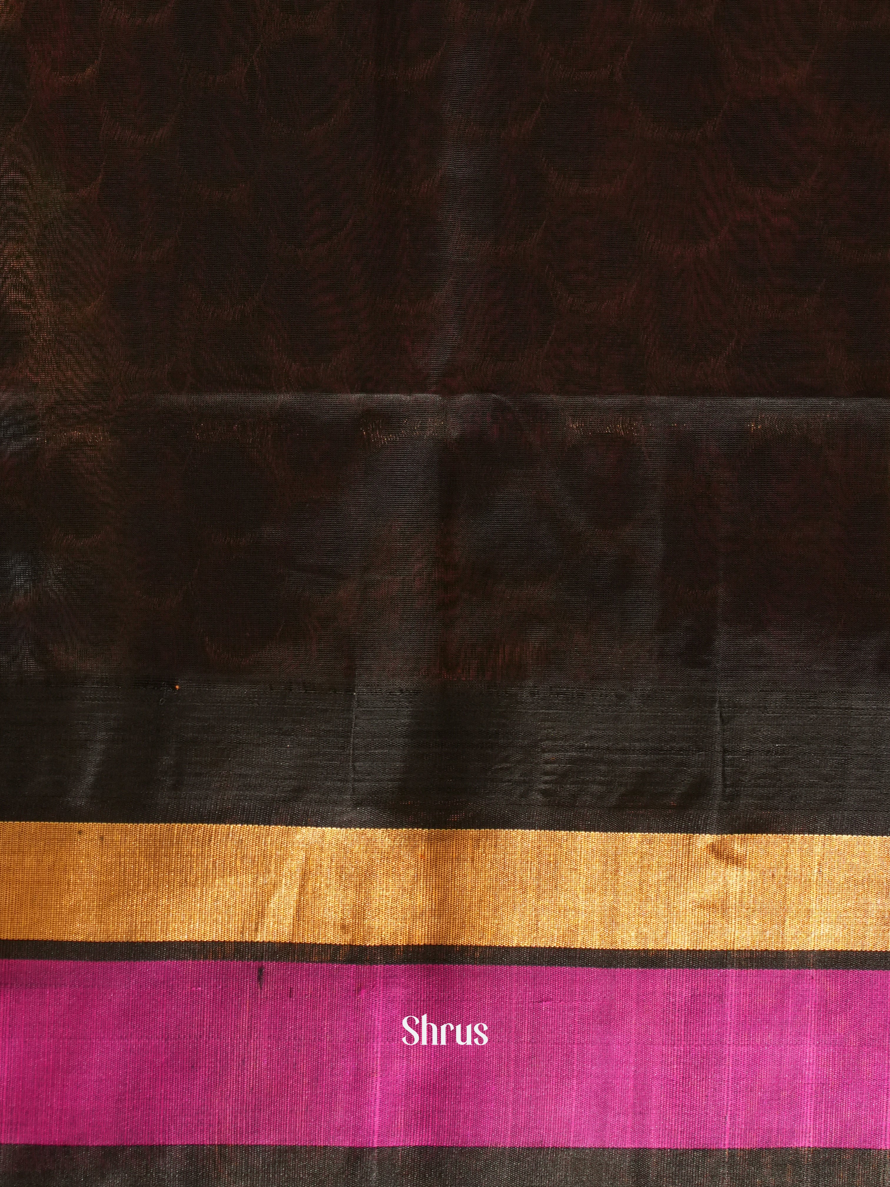 Pink & Black - Silk Cotton Saree - Shop on ShrusEternity.com