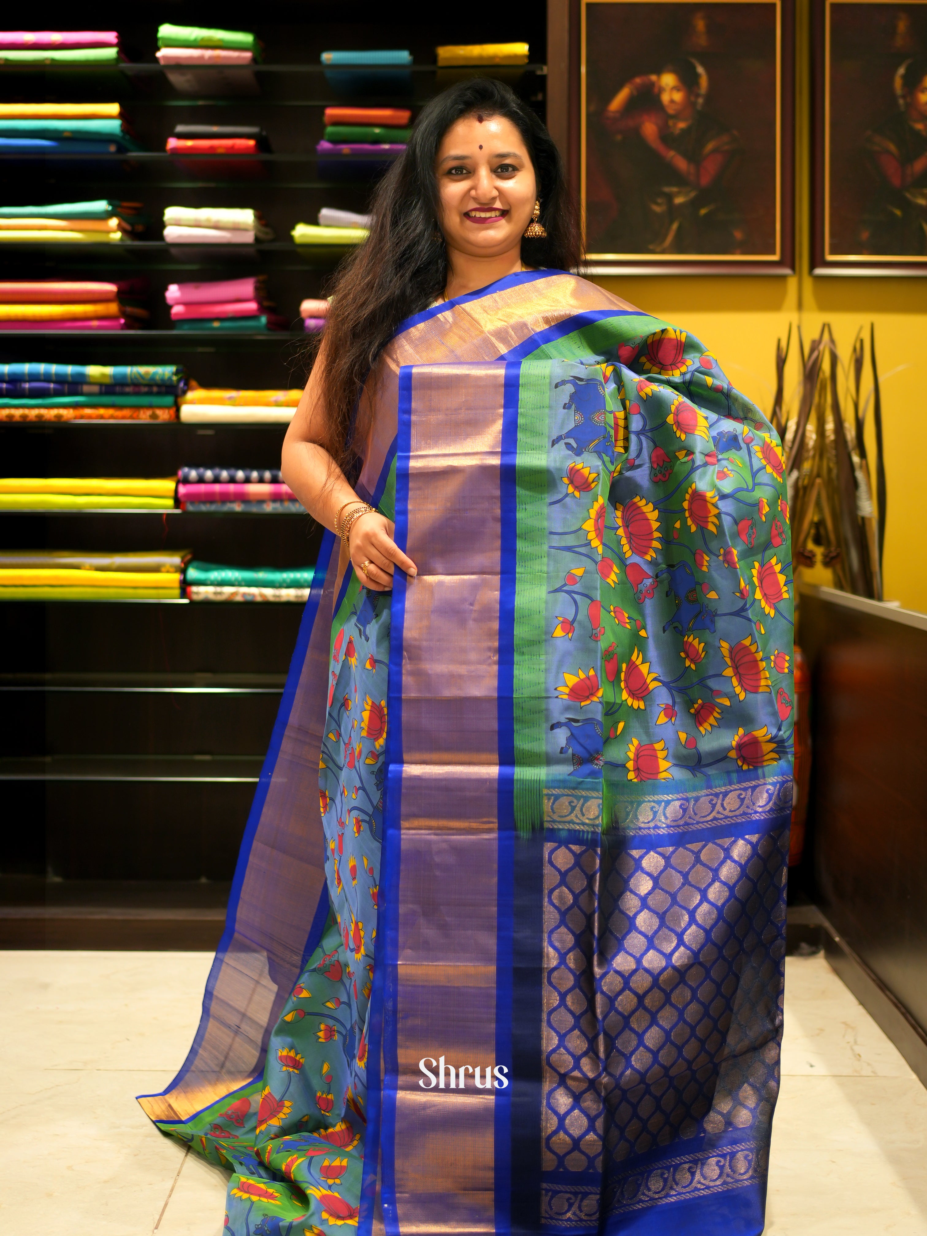 CFS28038 - Silk Cotton Saree - Shop on ShrusEternity.com