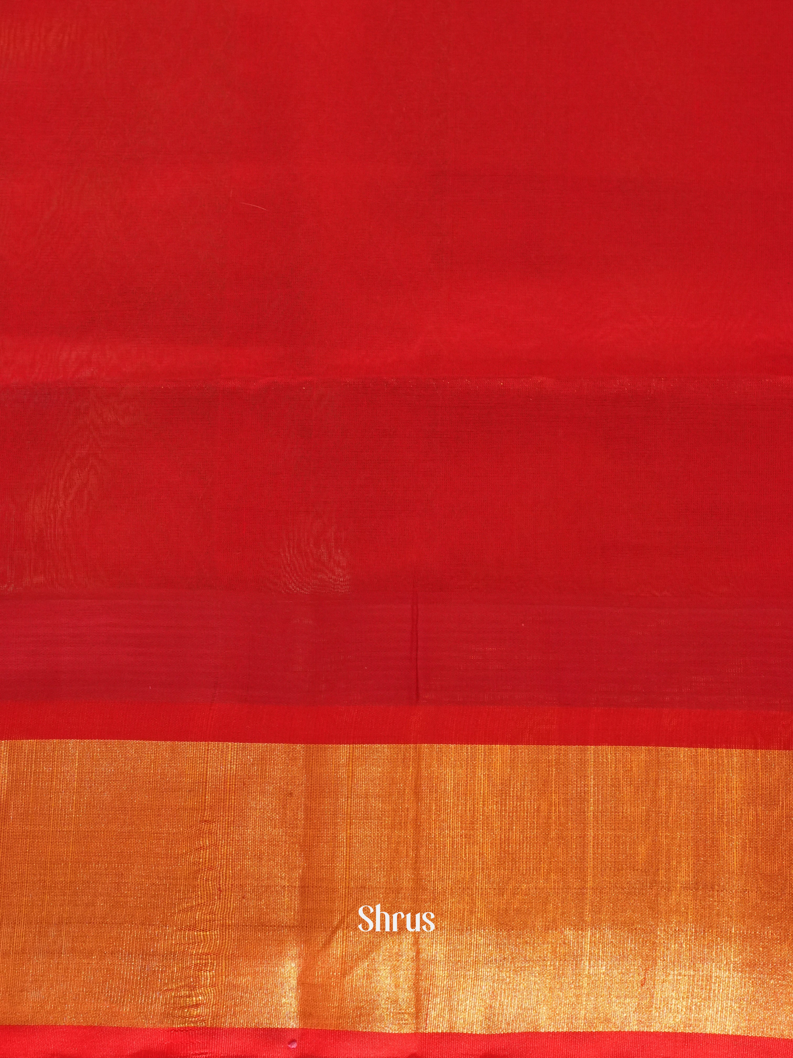 Cream & Red - Silk Cotton Saree - Shop on ShrusEternity.com