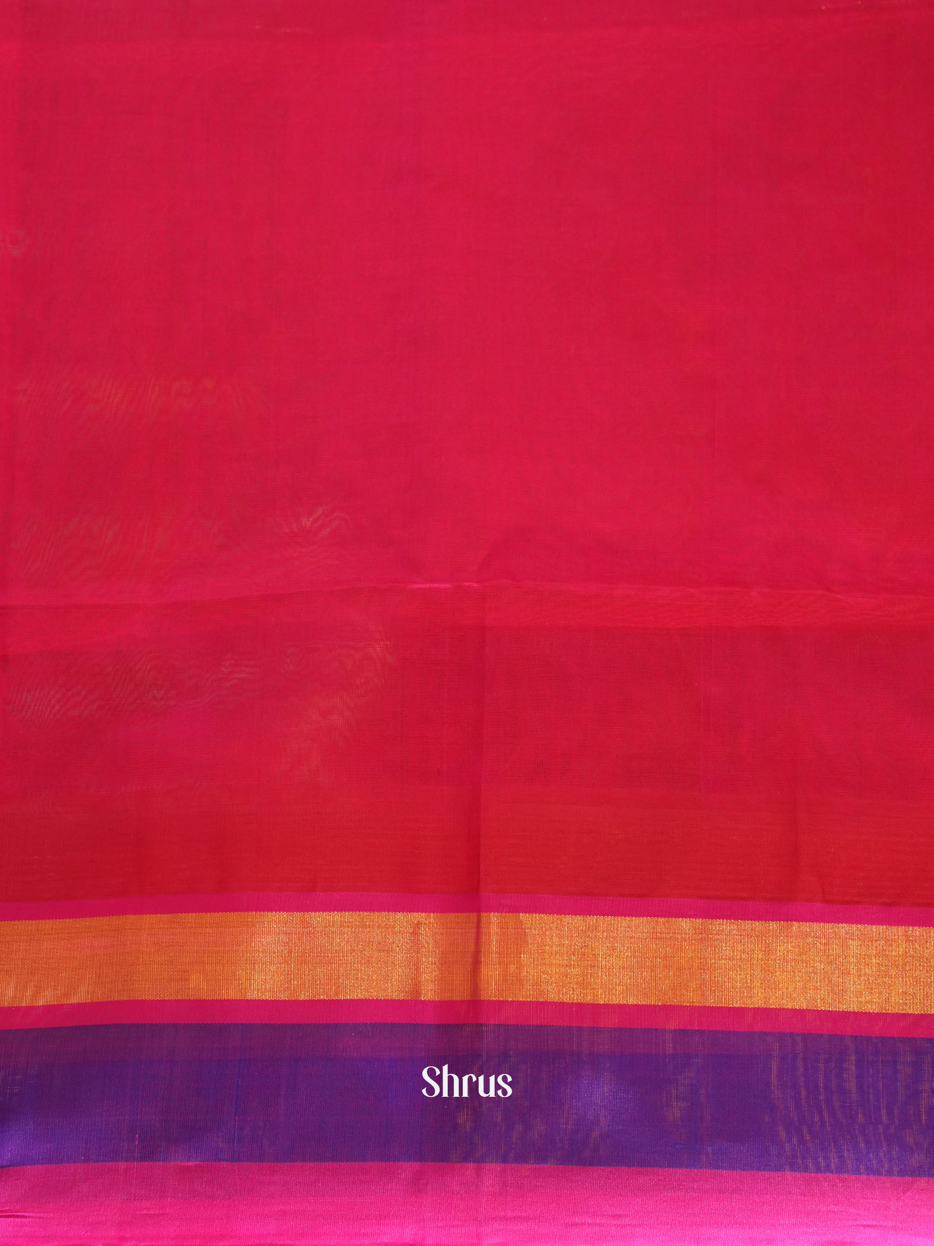 Orange & Pink - Silk Cotton Saree - Shop on ShrusEternity.com